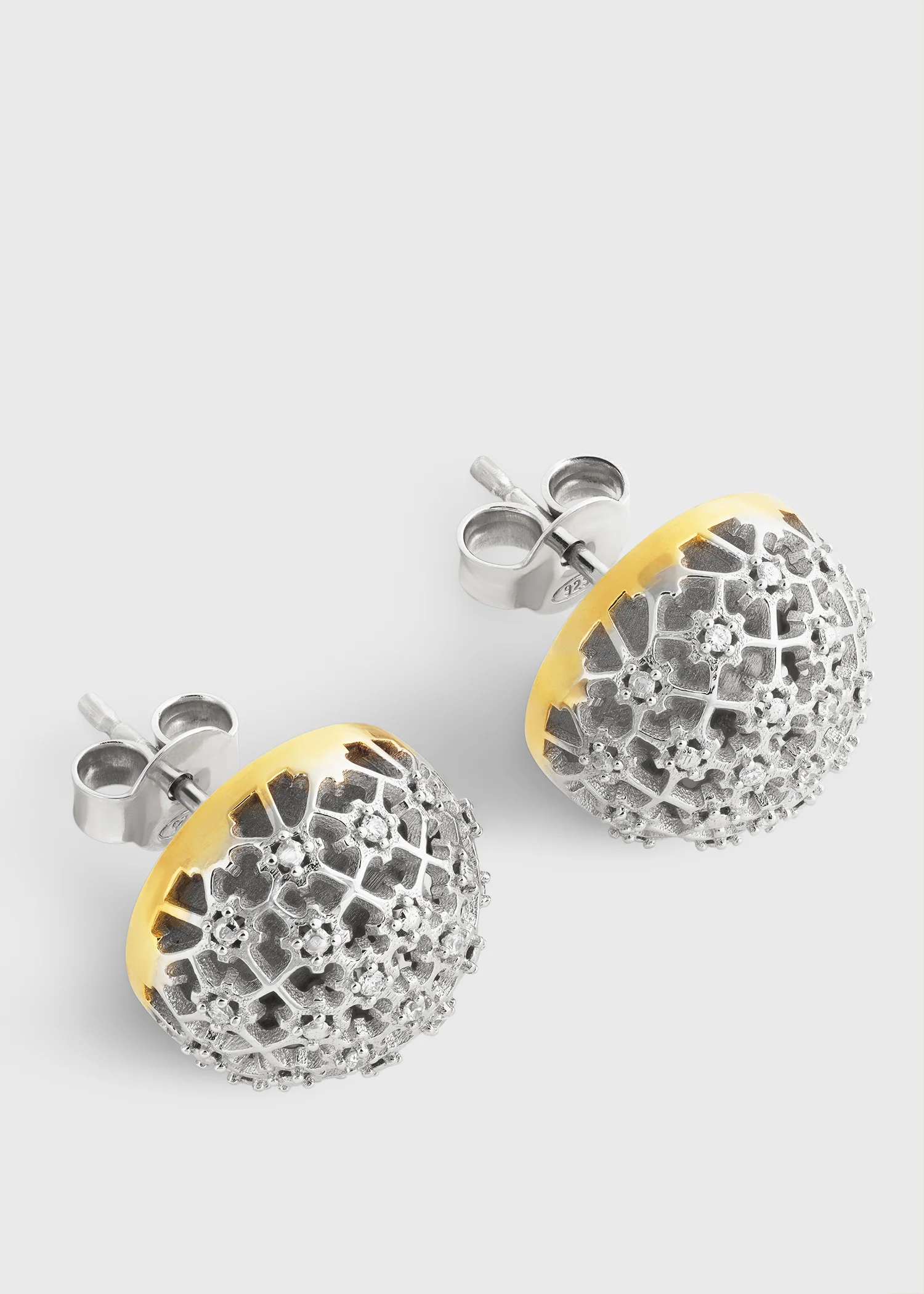 Diamond lace studs silver - Image 5