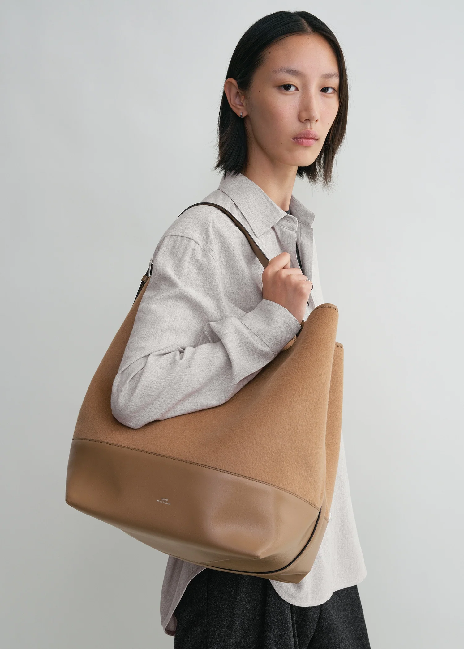 Belted doublé tote camel - Image 2