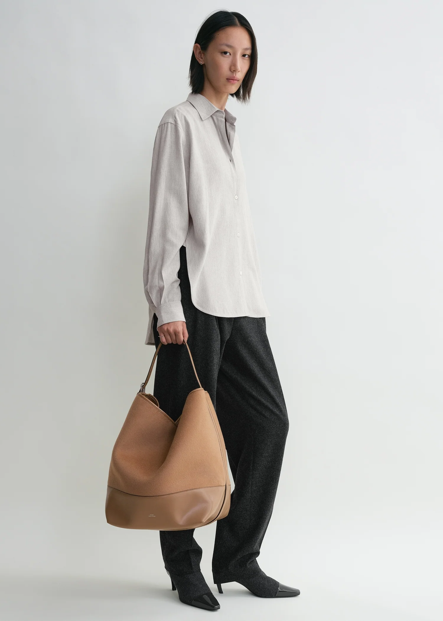 Belted doublé tote camel - Image 3