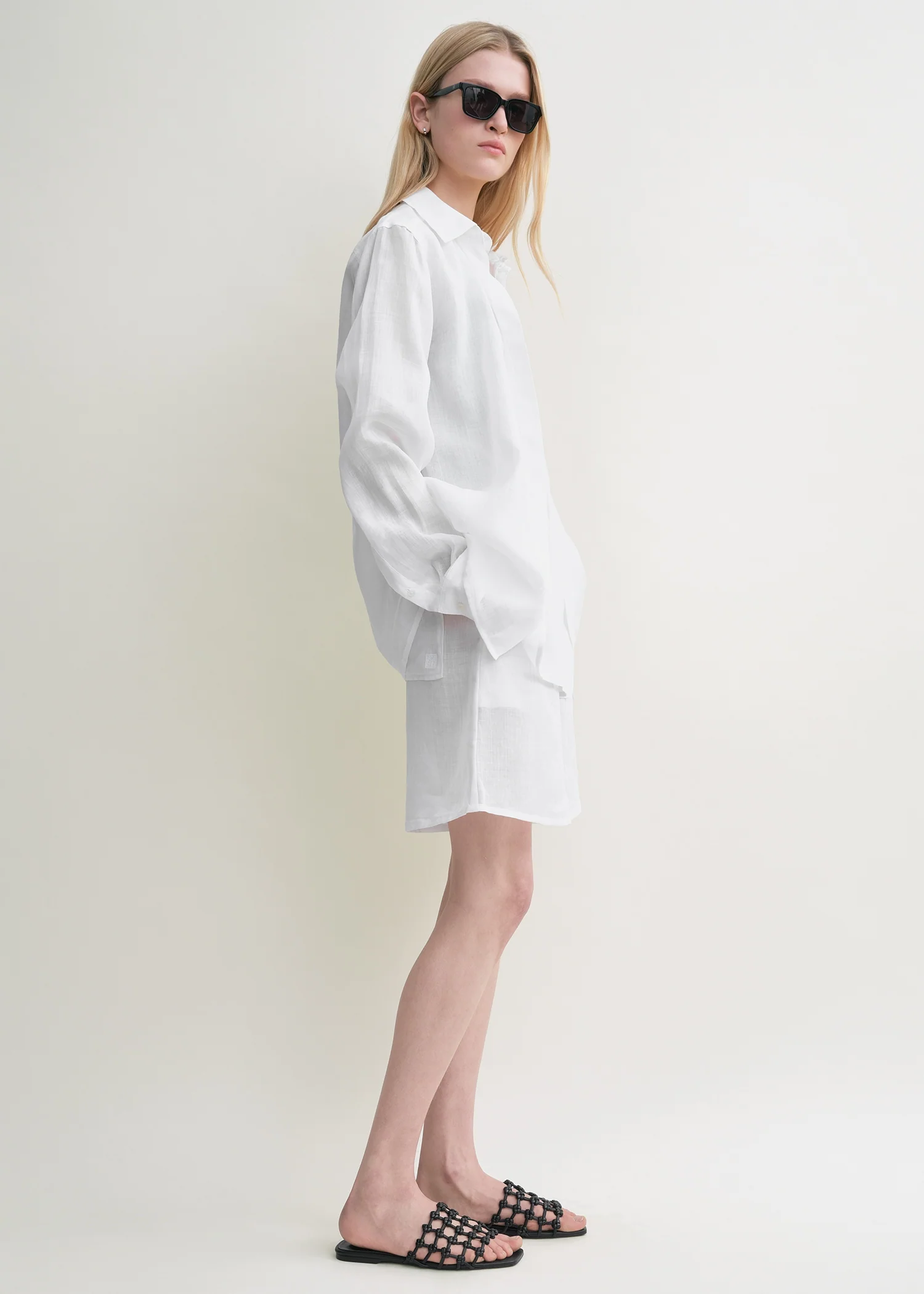 Double collar shirt white - Image 2