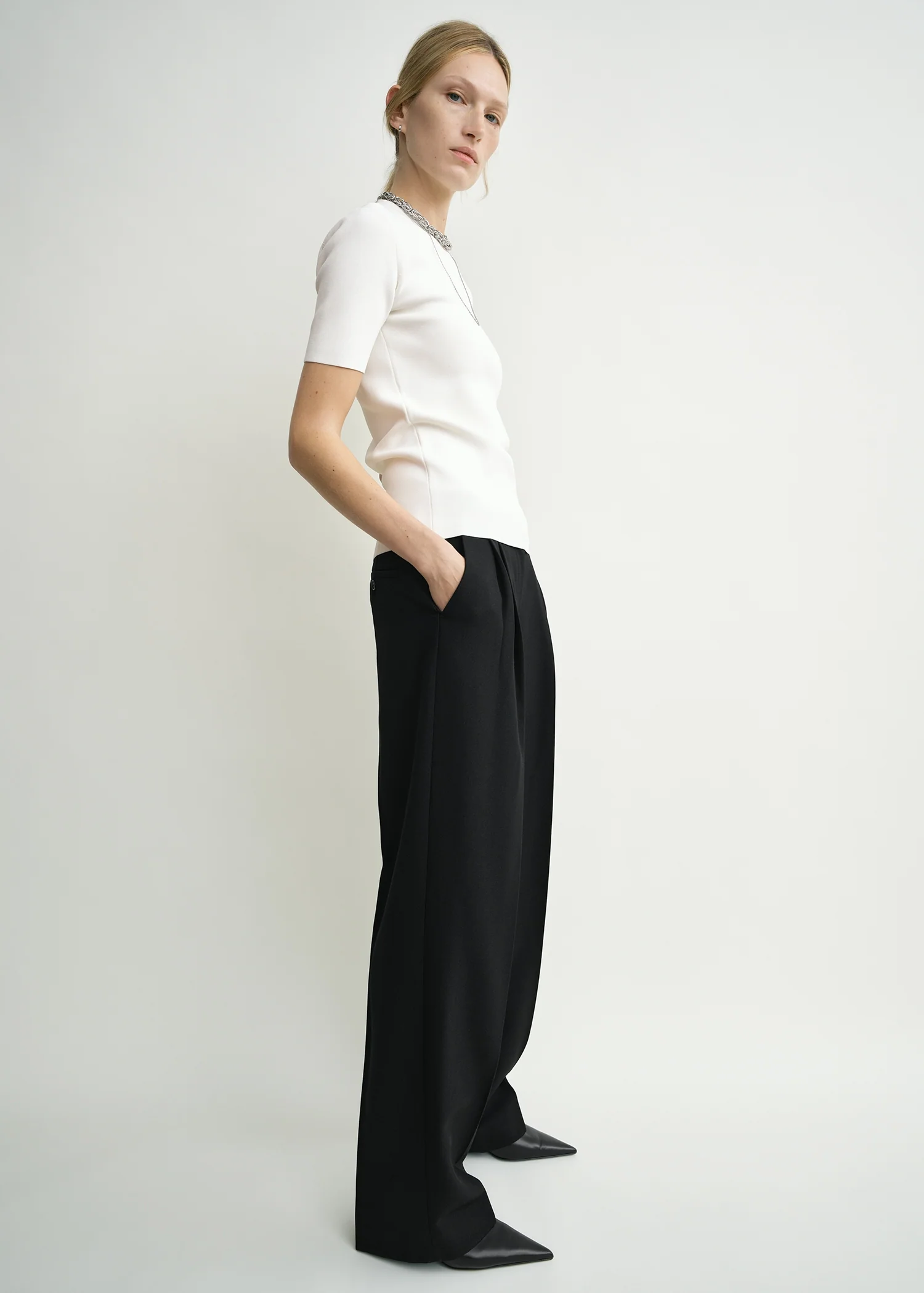 Double-pleat tailored trousers black - Image 2