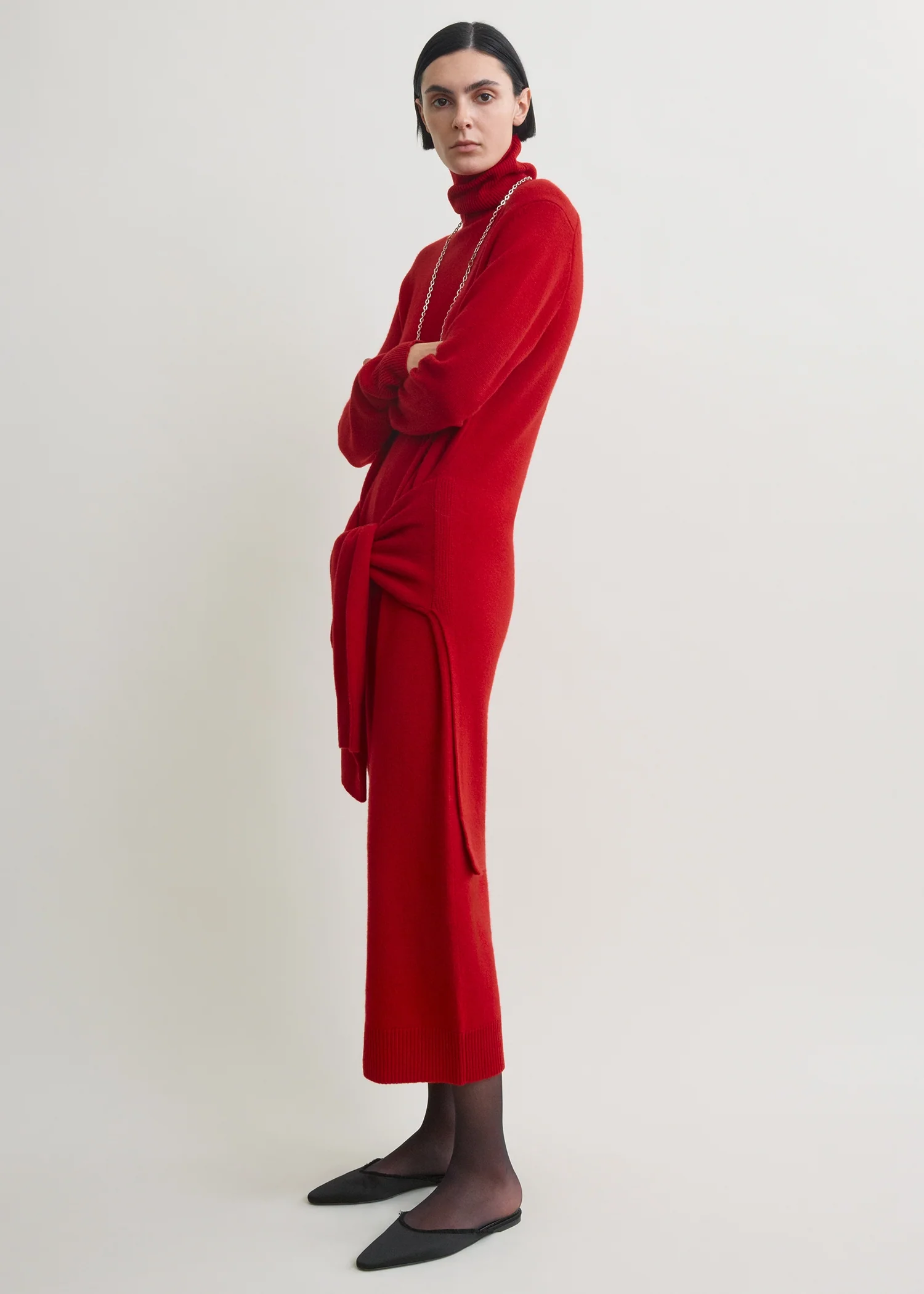 Double-sleeve turtleneck dress poppy - Image 2