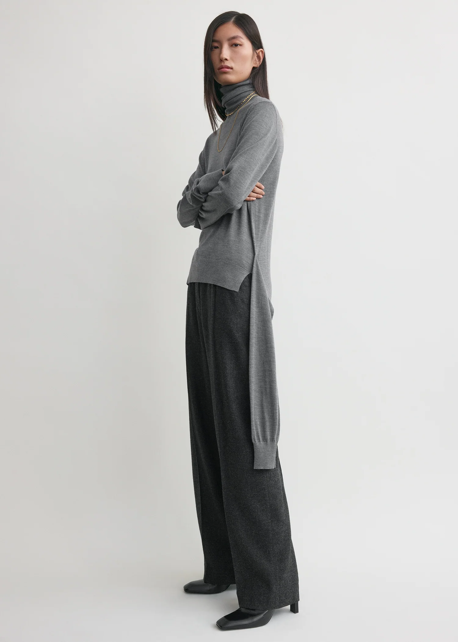 Double-sleeve turtleneck mid grey - Image 2