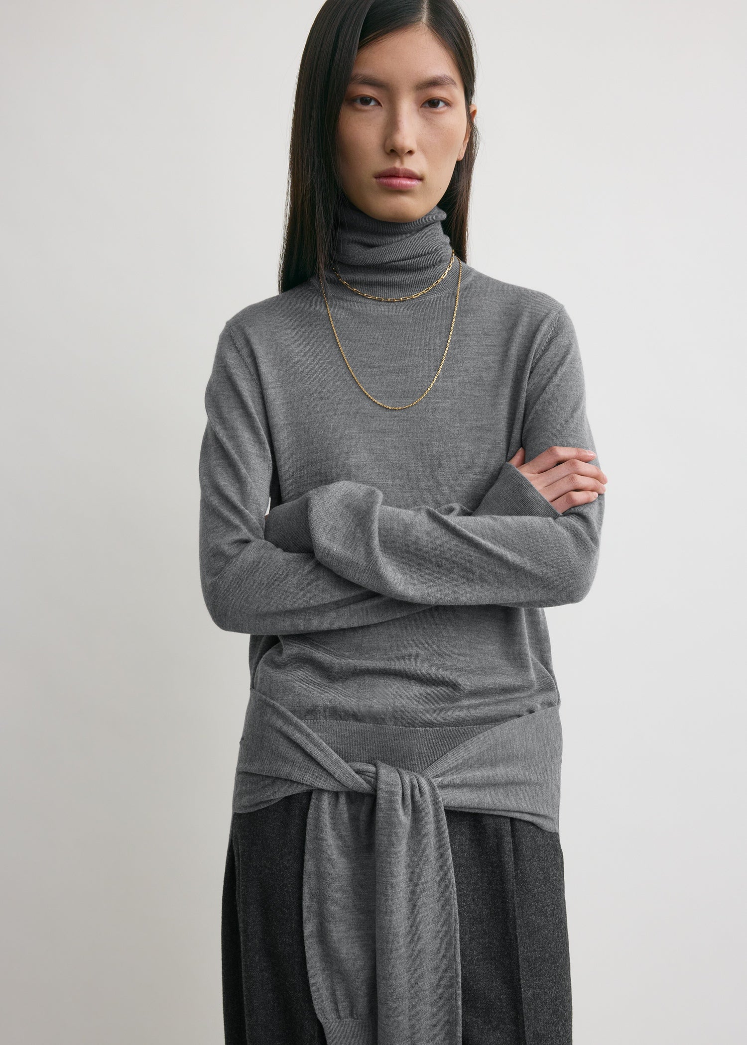 Double-sleeve turtleneck mid grey - Image 4