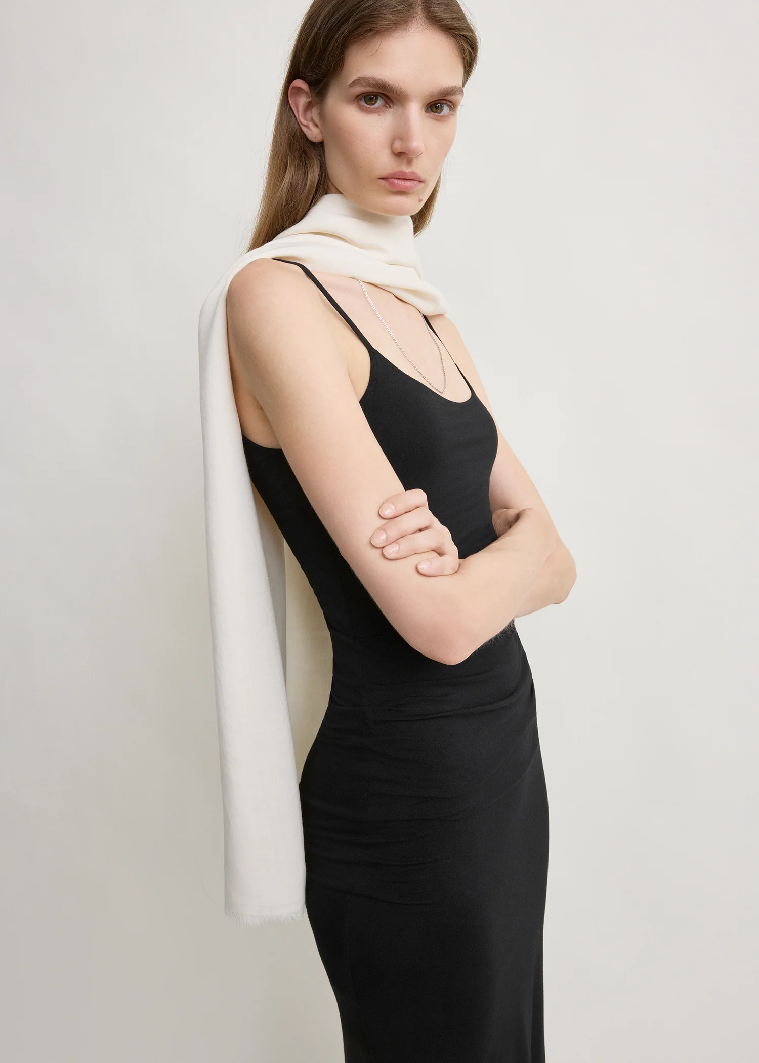 Draped slip dress black - Image 3