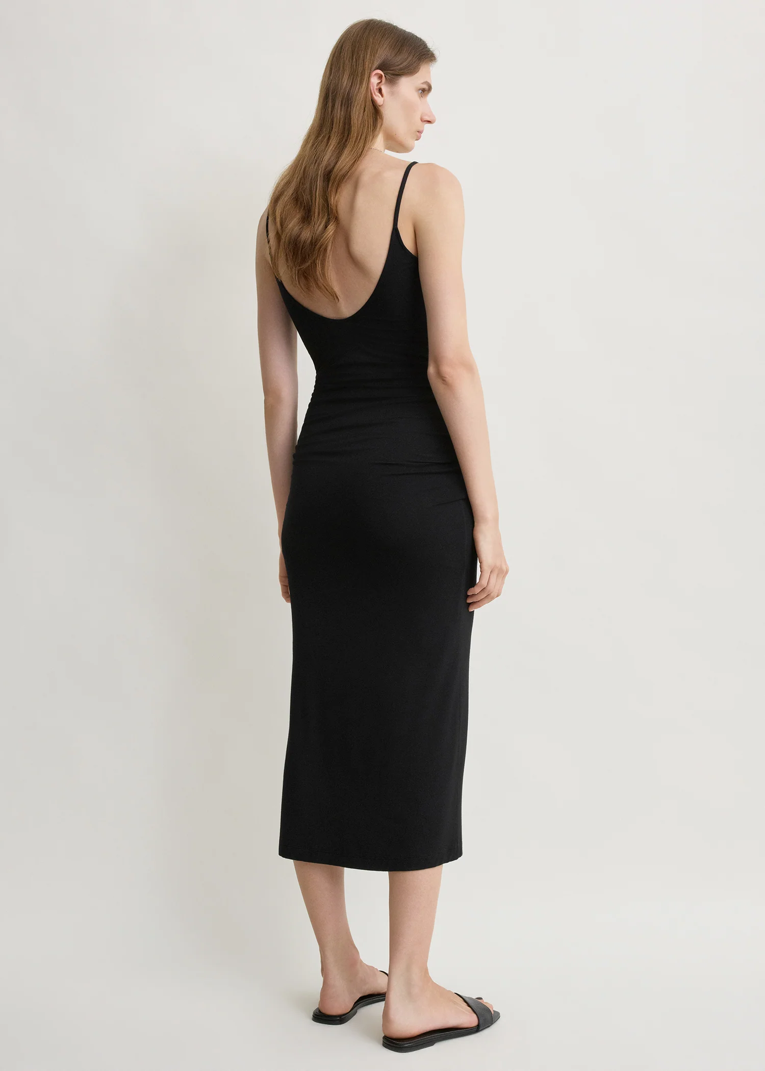 Draped slip dress black - Image 4