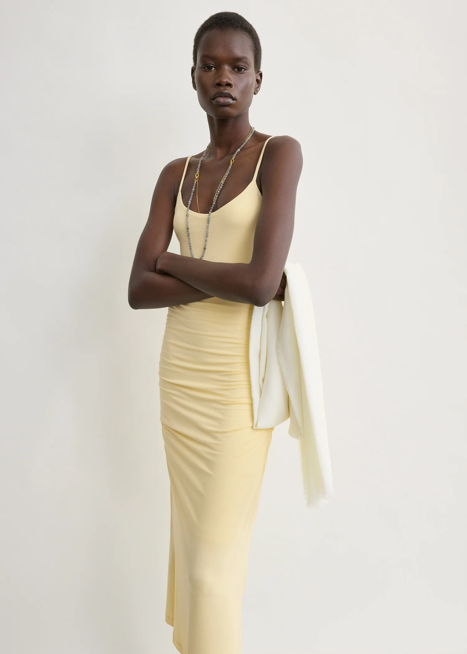 Draped slip dress buttercup - Image 4