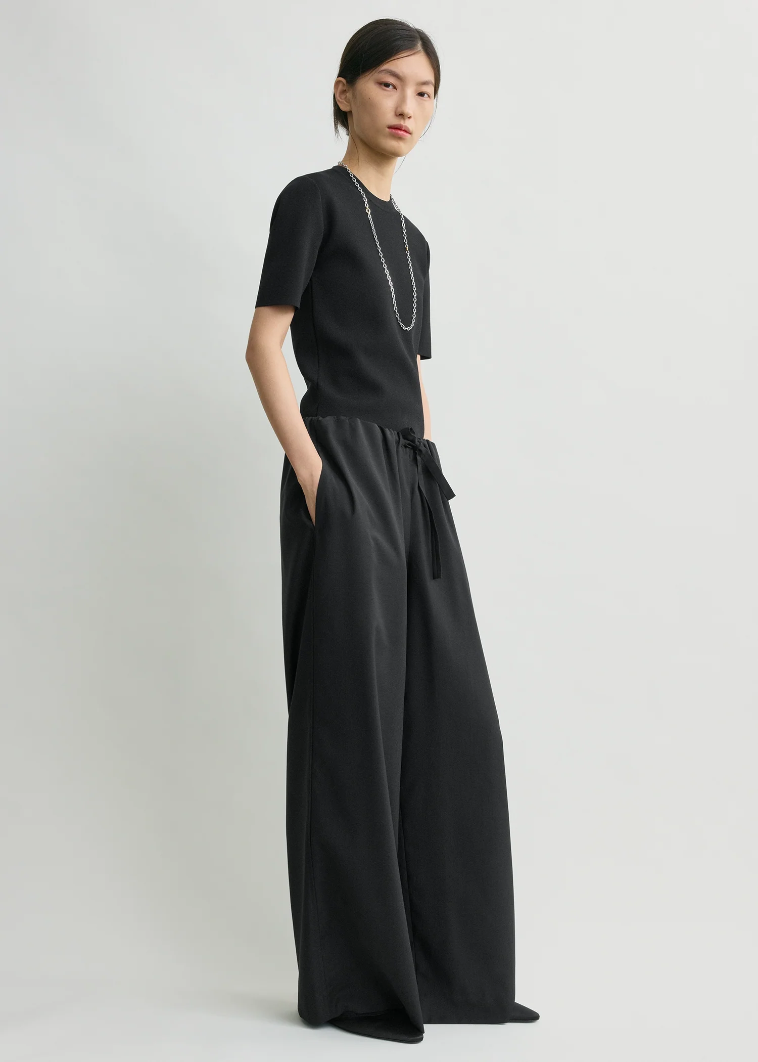Drawstring dinner trousers black - Image 2