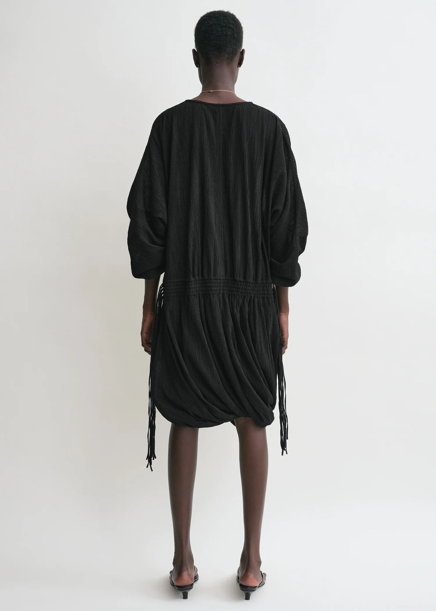 Drawstring dress black - Image 3