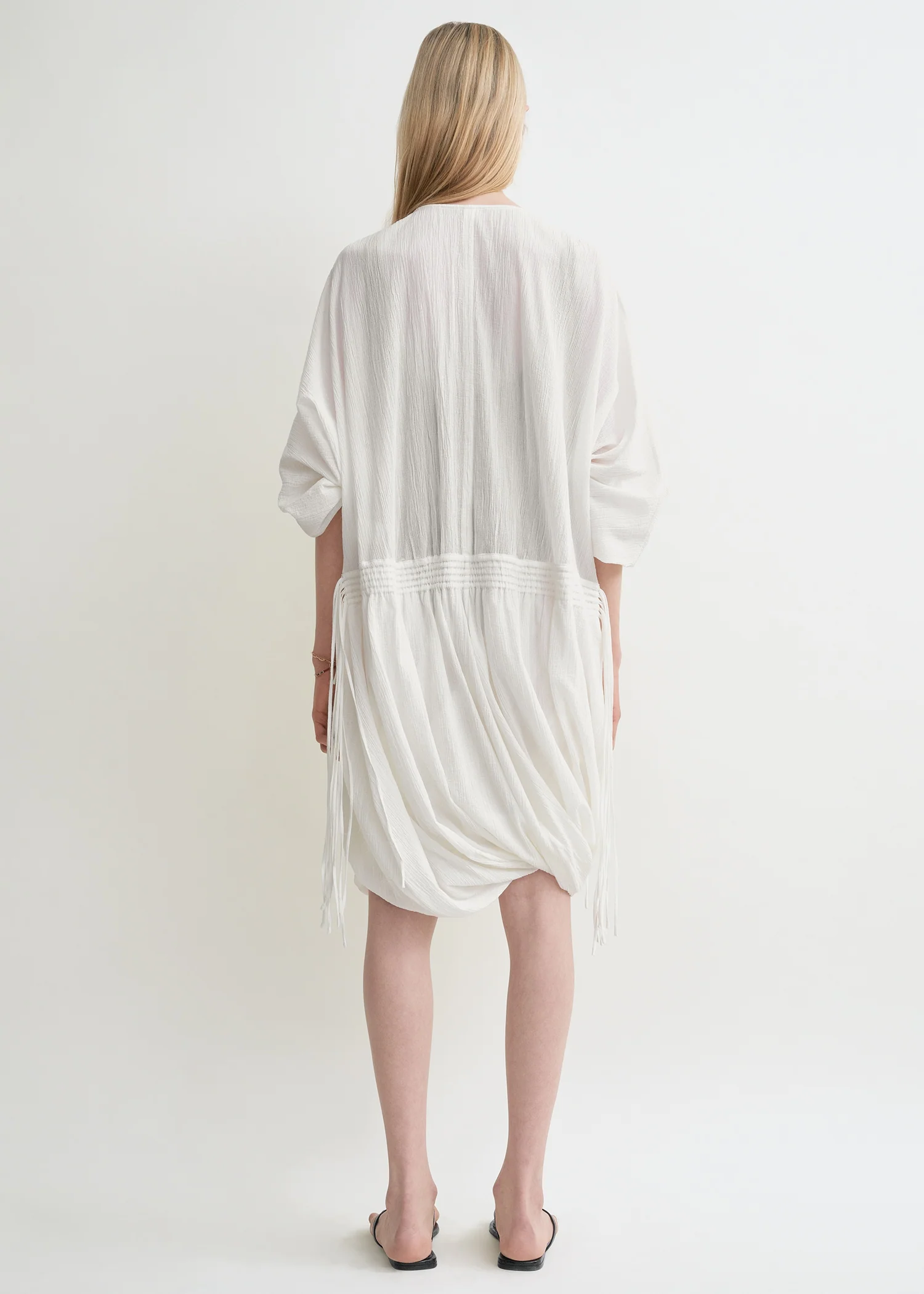 Drawstring dress off-white - Image 3