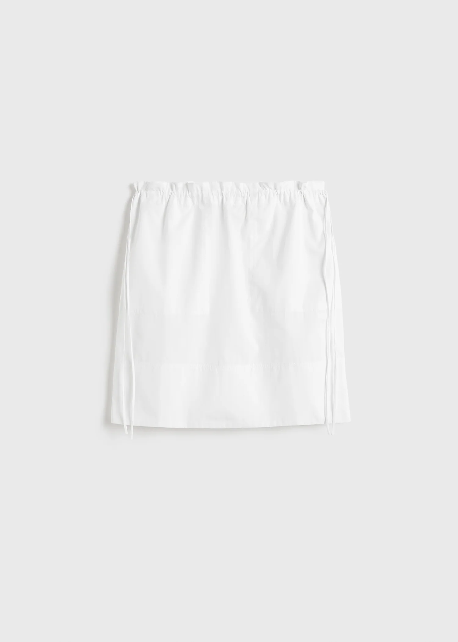 Drawstring poplin mini skirt white - Image 5