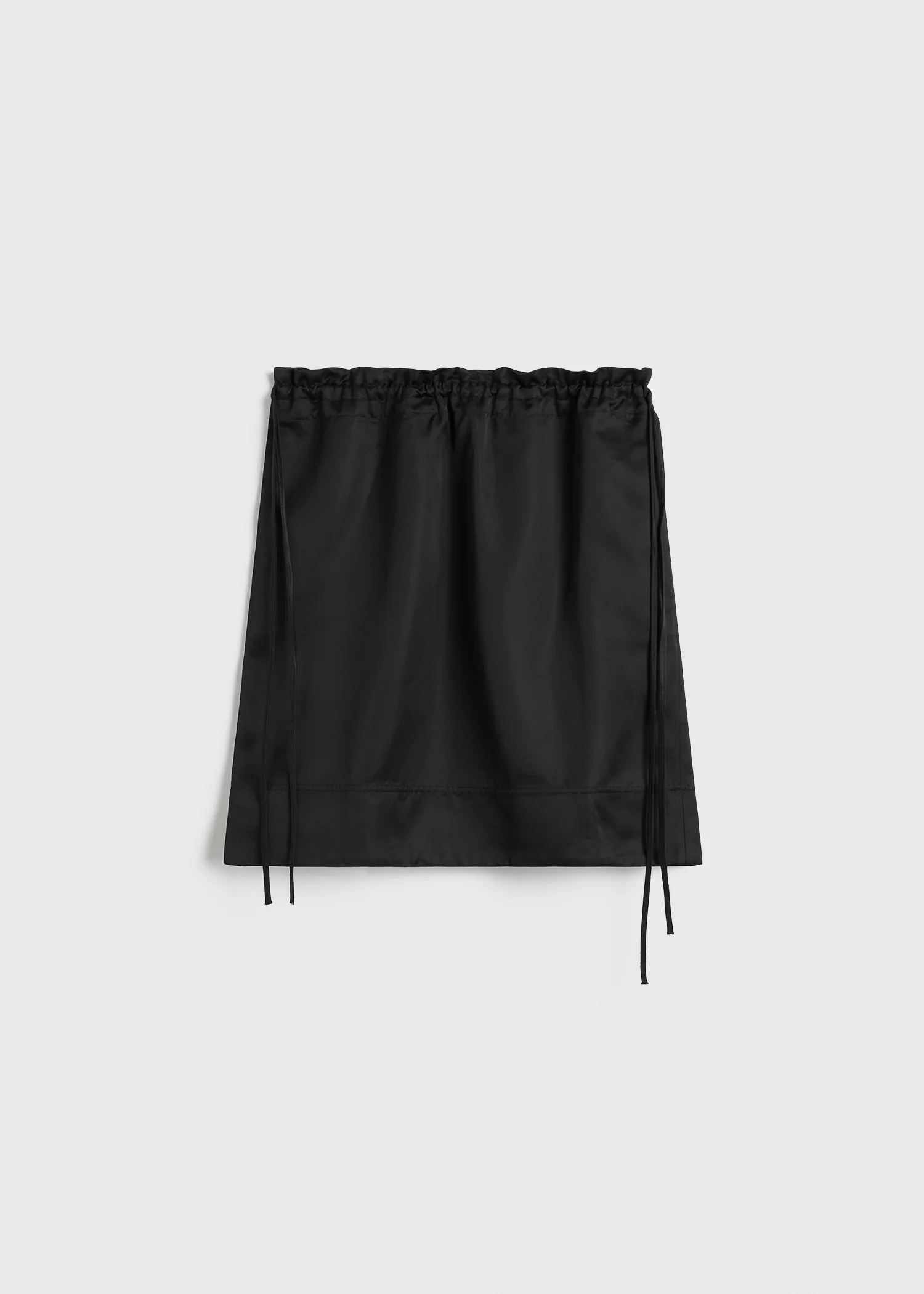 Drawstring satin mini skirt black - Image 5