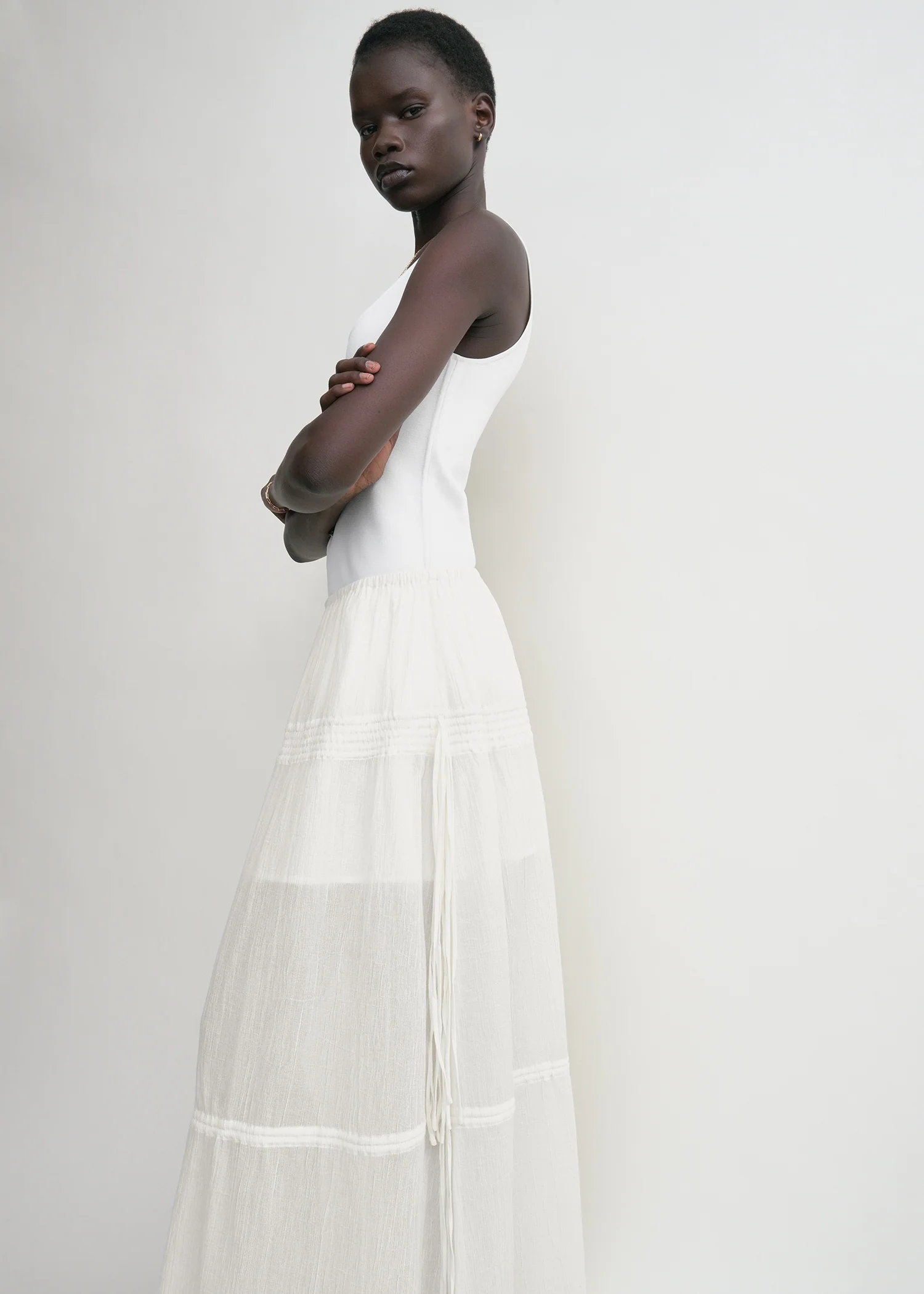 Drawstring skirt off-white - Image 4