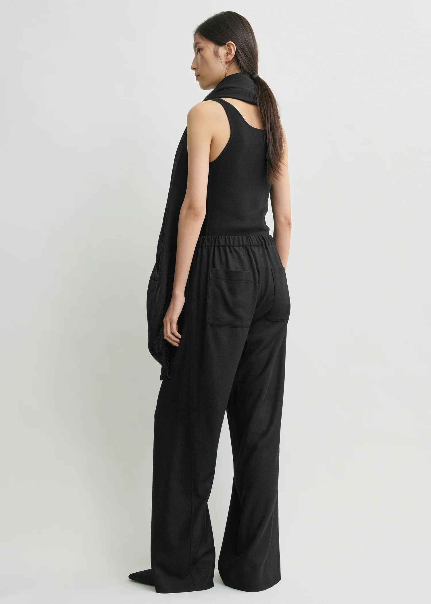 Easy flannel trousers black petite - Image 3
