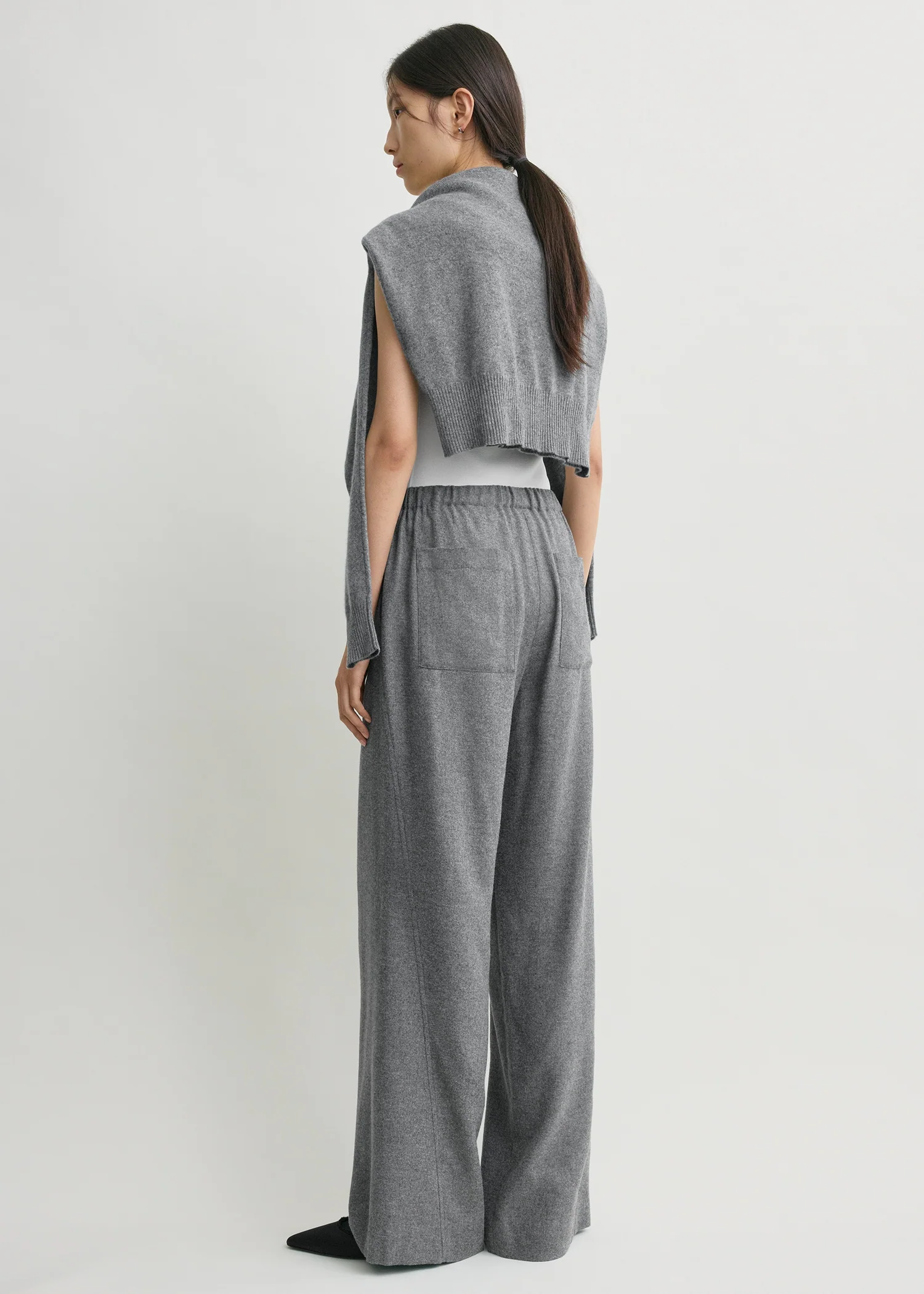 Easy flannel trousers grey petite - Image 3