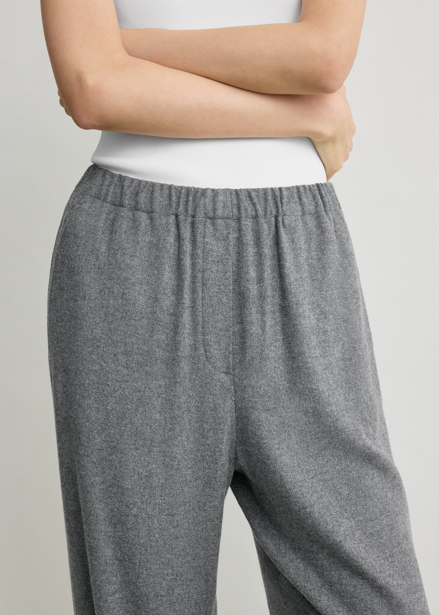 Easy flannel trousers grey petite - Image 4