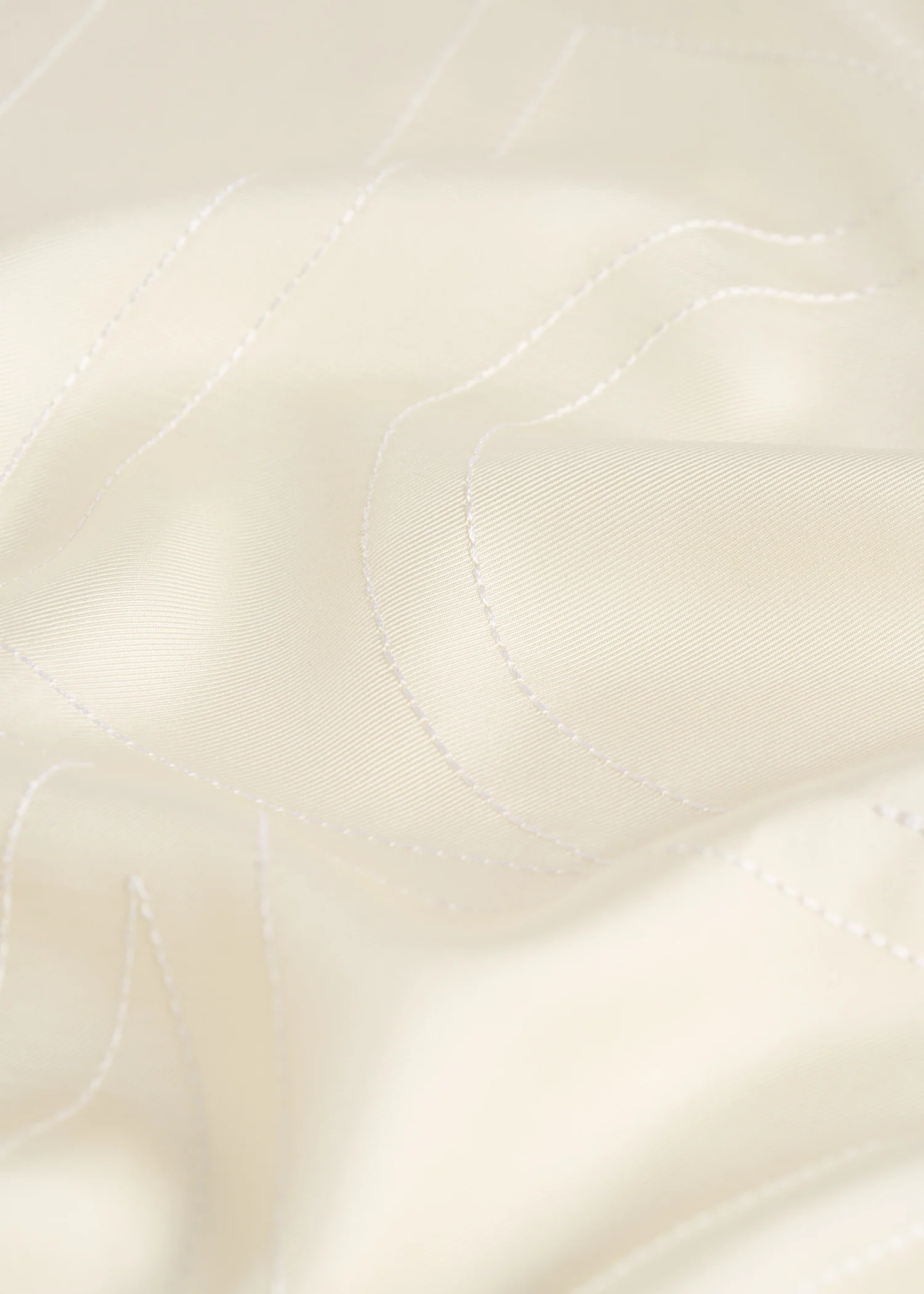 Embroidered monogram silk scarf cream - Image 5