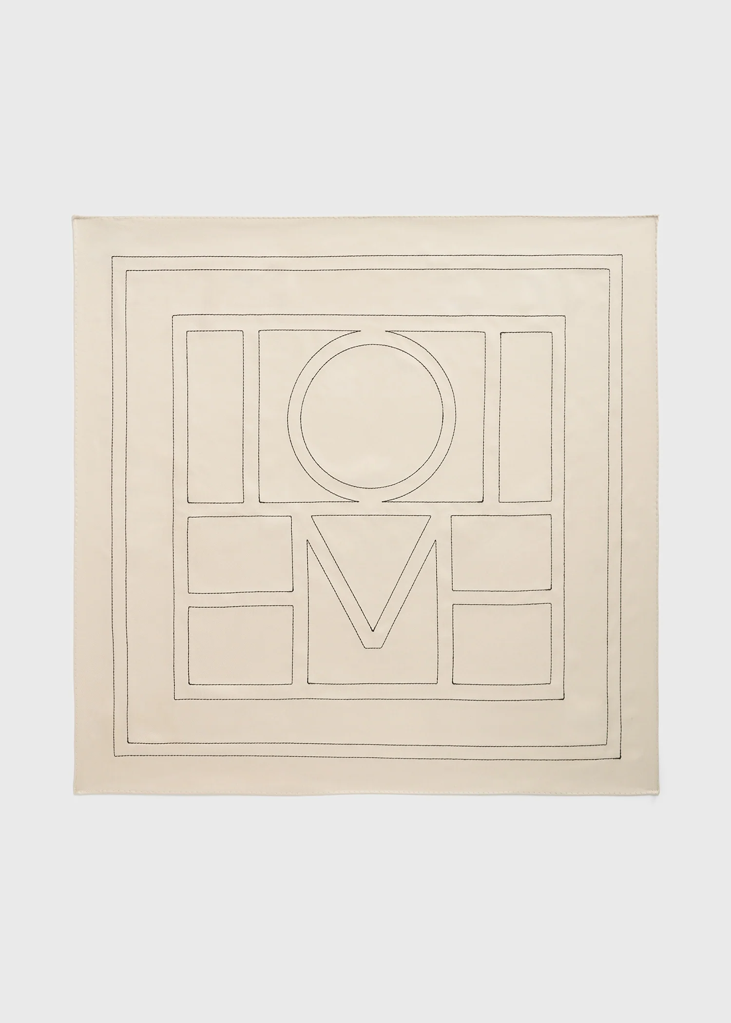 Embroidered monogram silk scarf ivory - Image 7