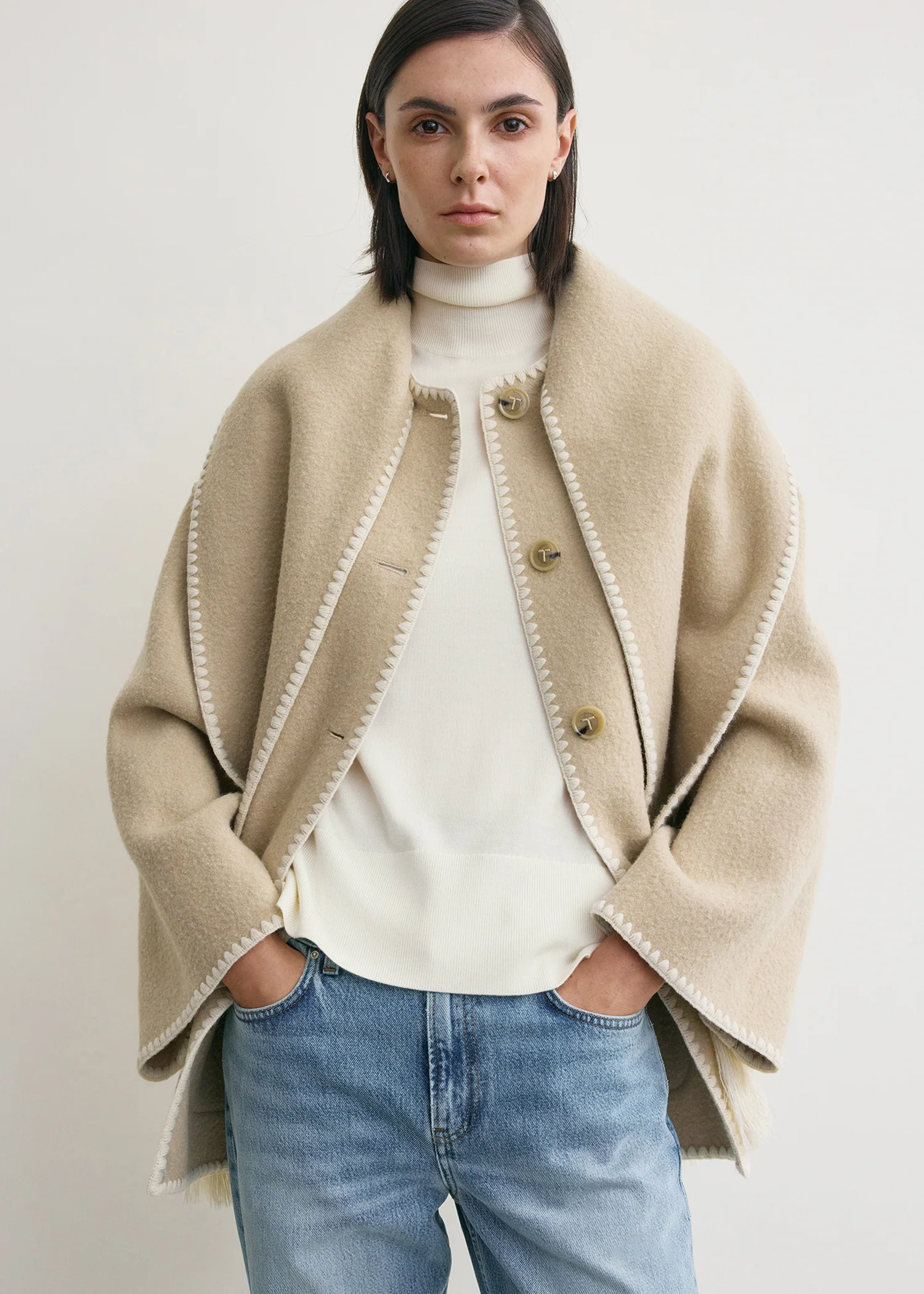 Embroidered scarf jacket harvest - Image 4