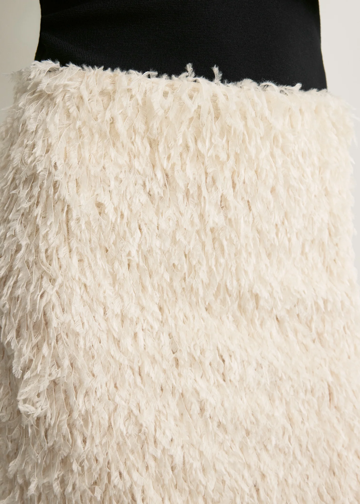 Feathered-jersey skirt eggshell - Image 5