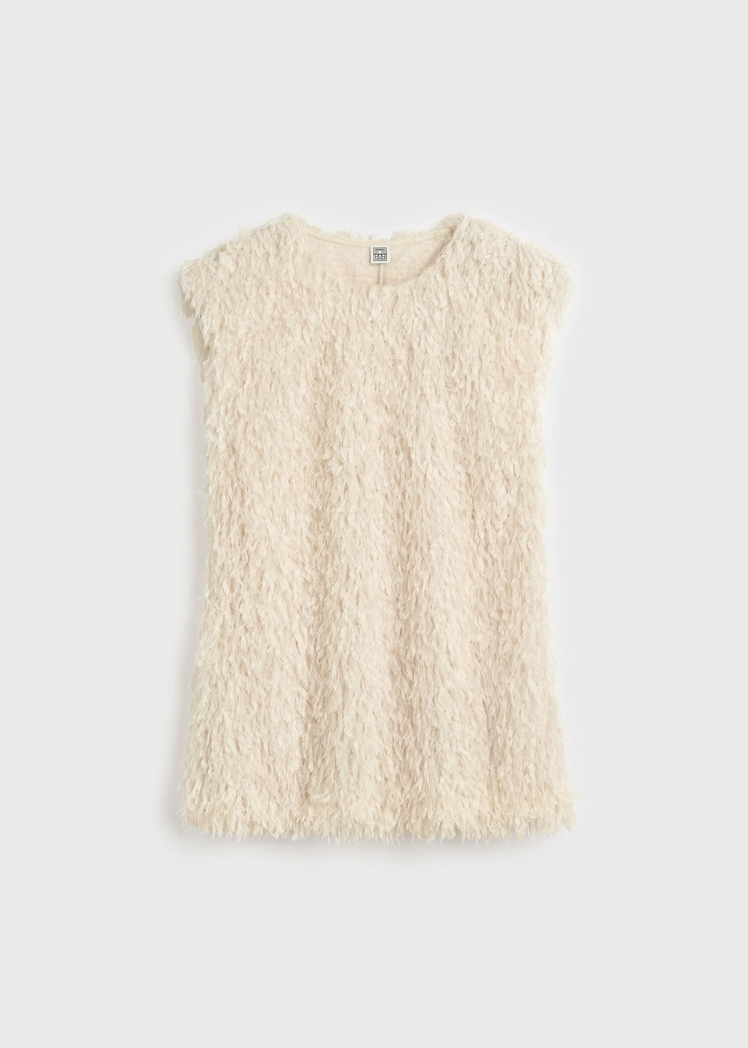 Feathered-jersey top eggshell - Image 6