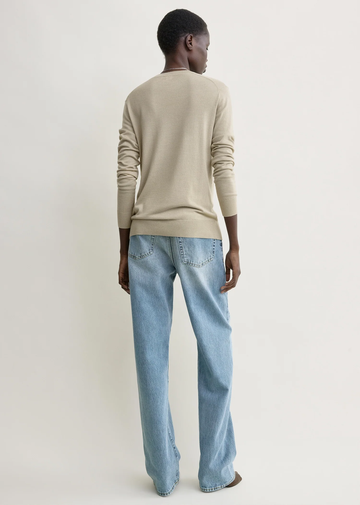 Fine crew knit fawn - Image 3
