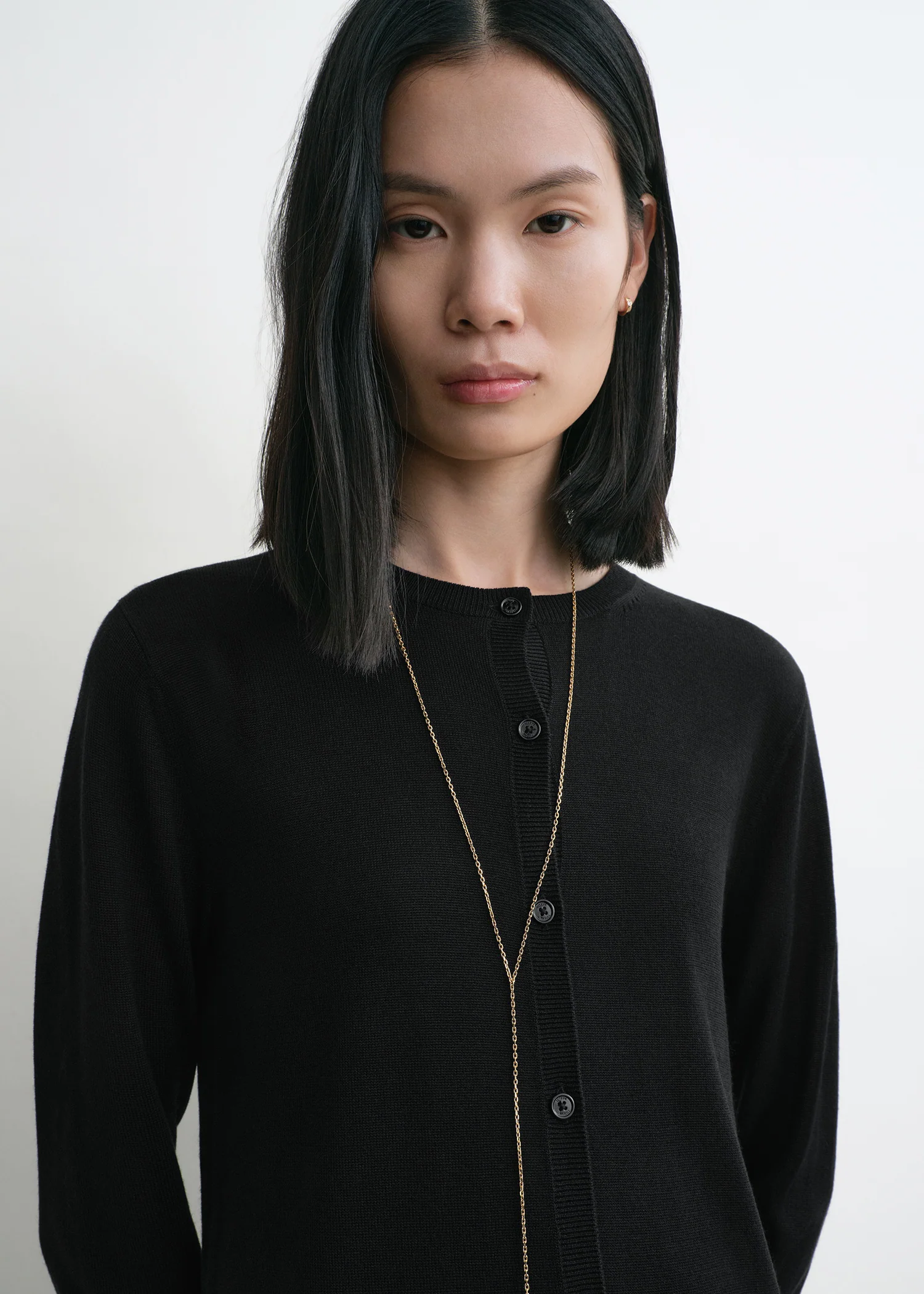 Fine knit cardigan black - Image 4