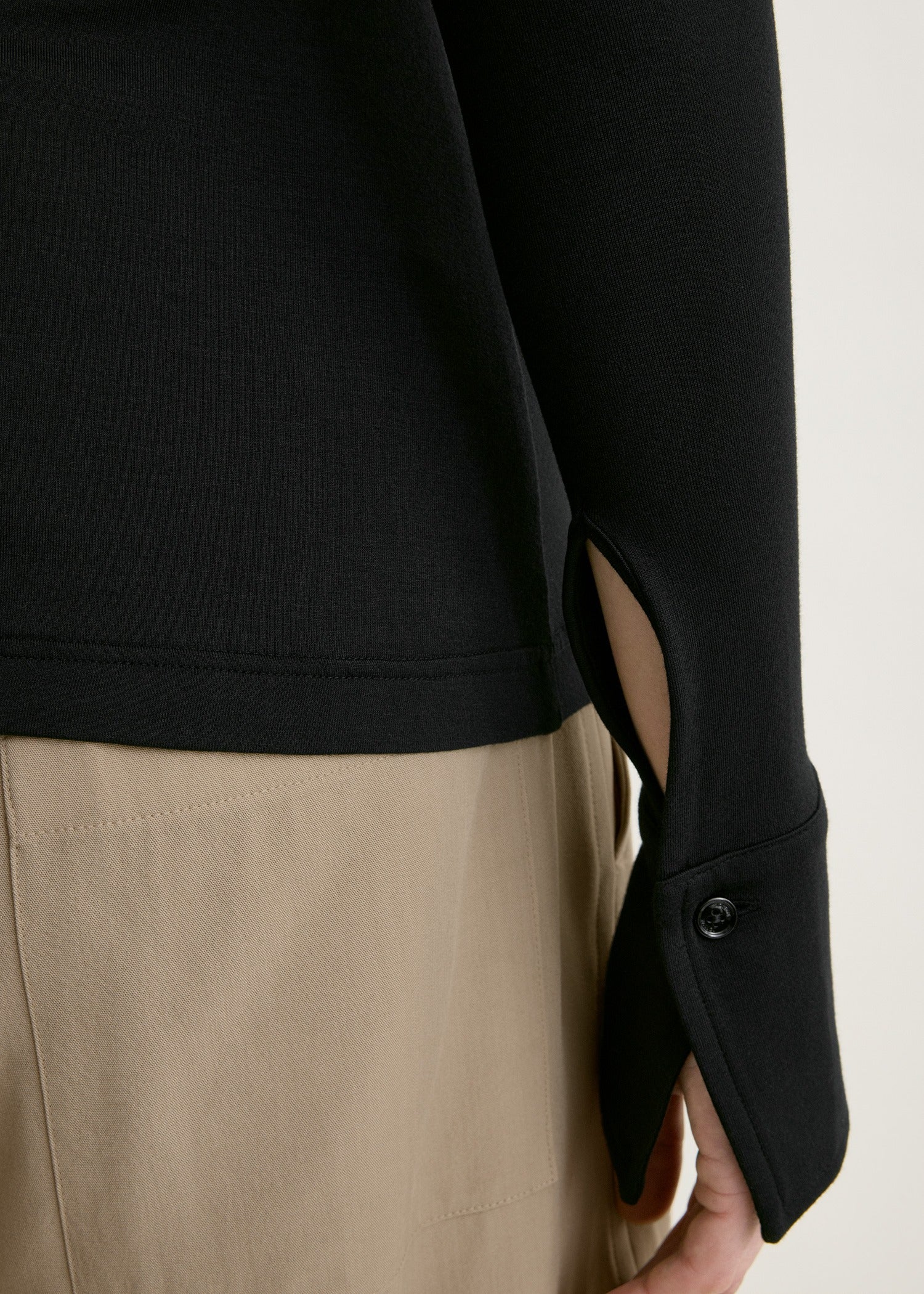 Fitted jersey shirt black - Image 6