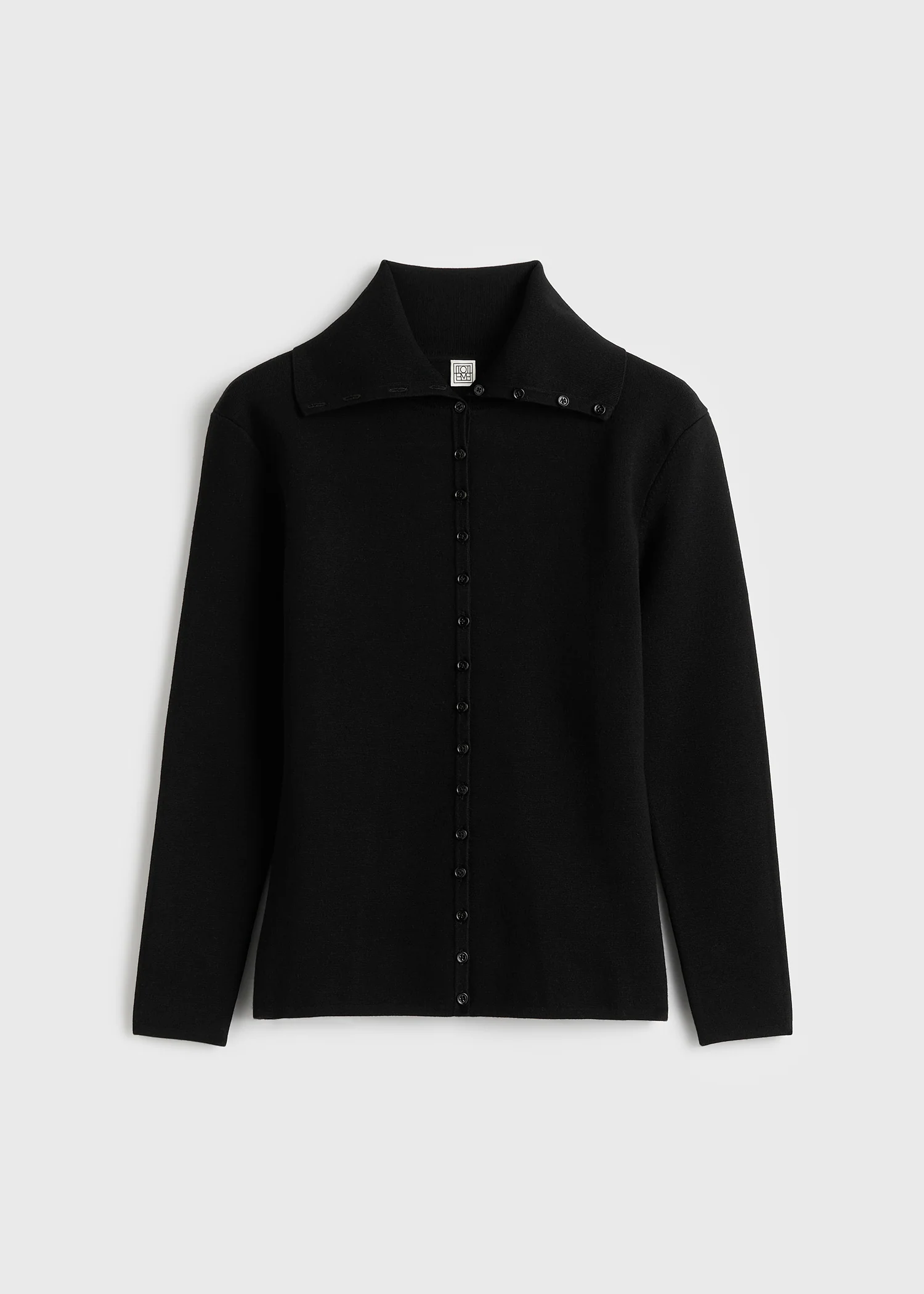Fitted polo cardigan black - Image 5