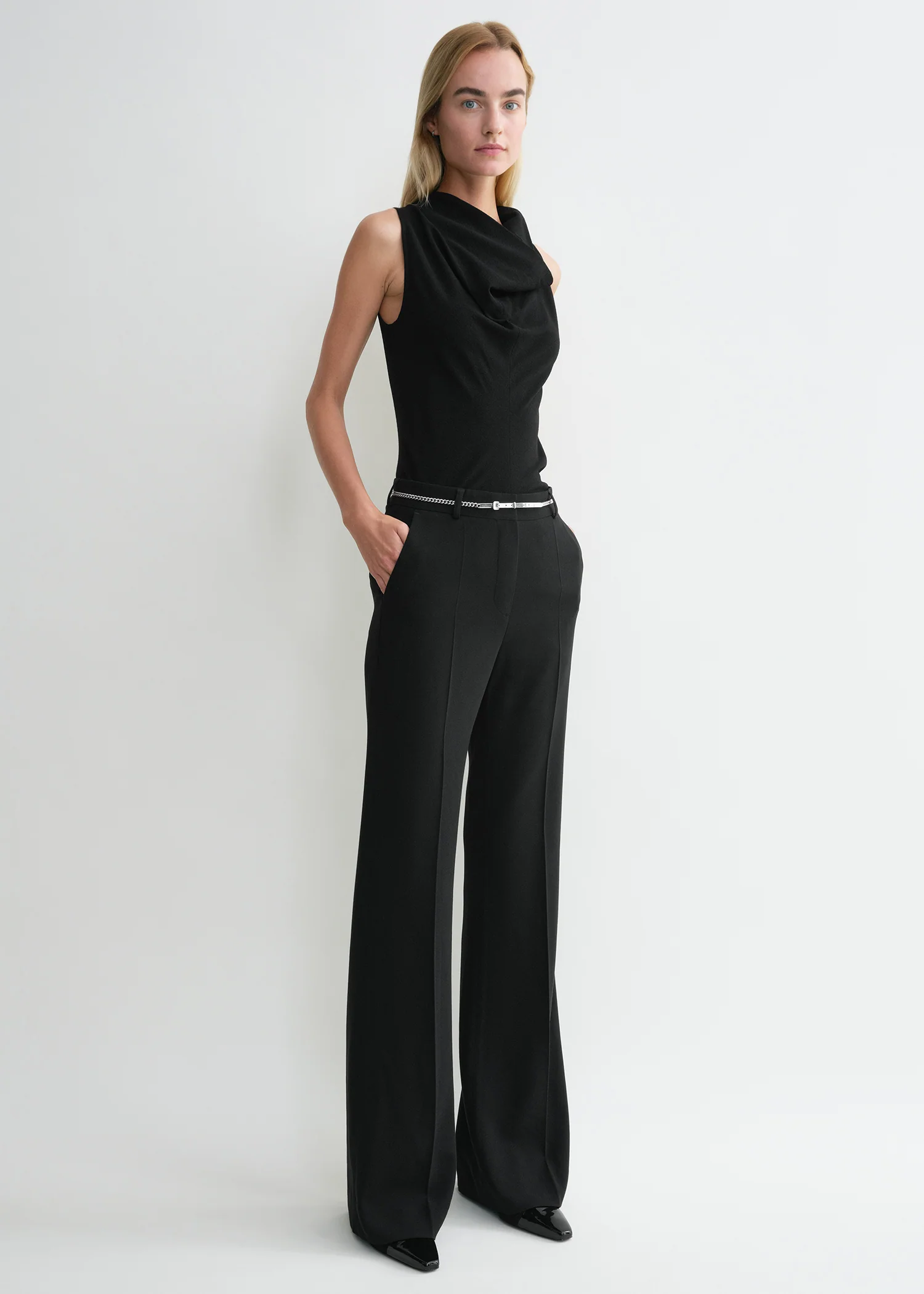 Flared evening trousers black - Image 2