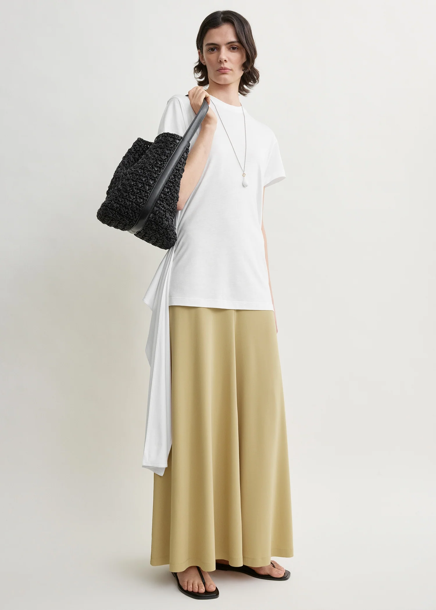 Flared jersey skirt chai petite