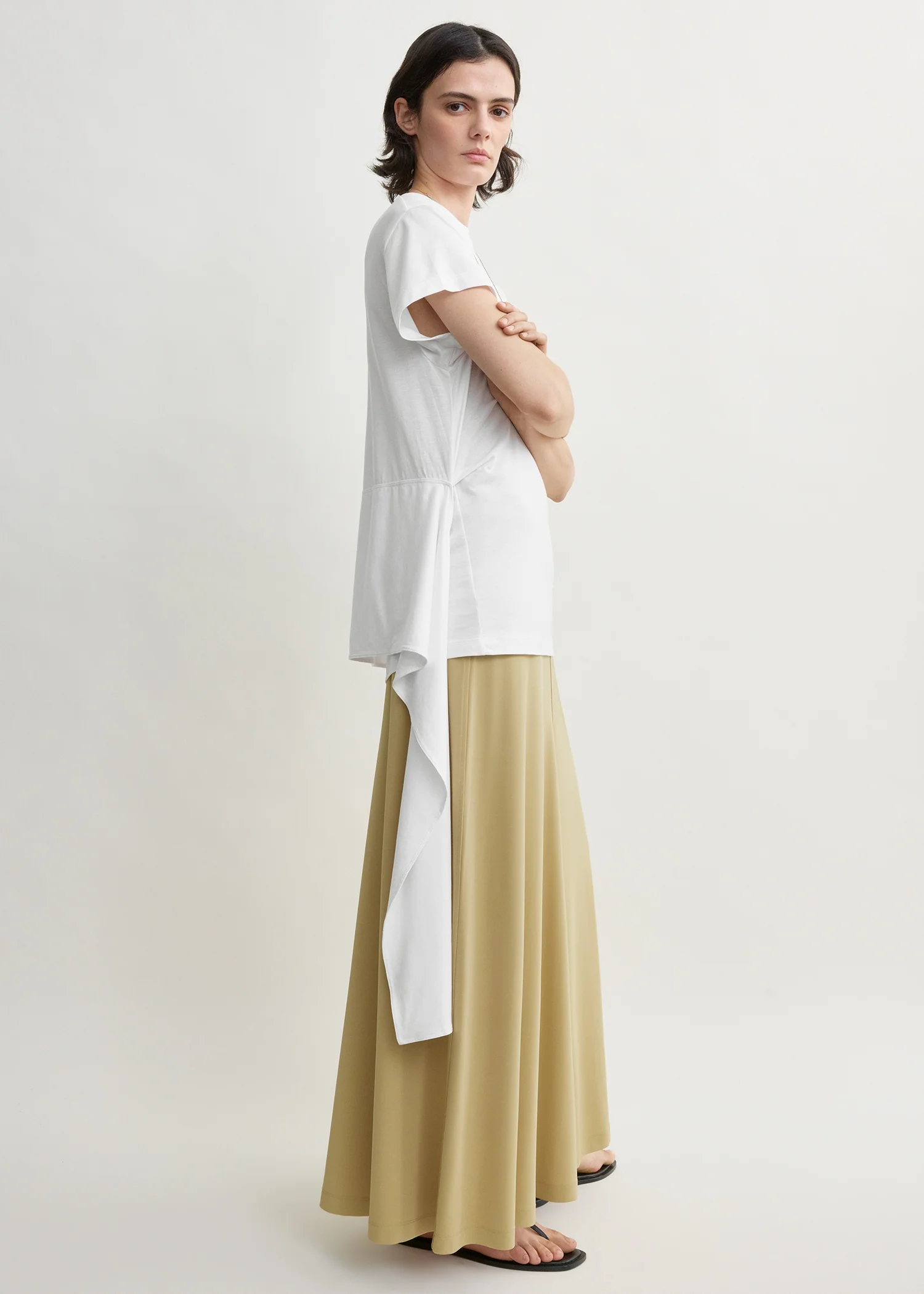 Flared jersey skirt chai - Image 2