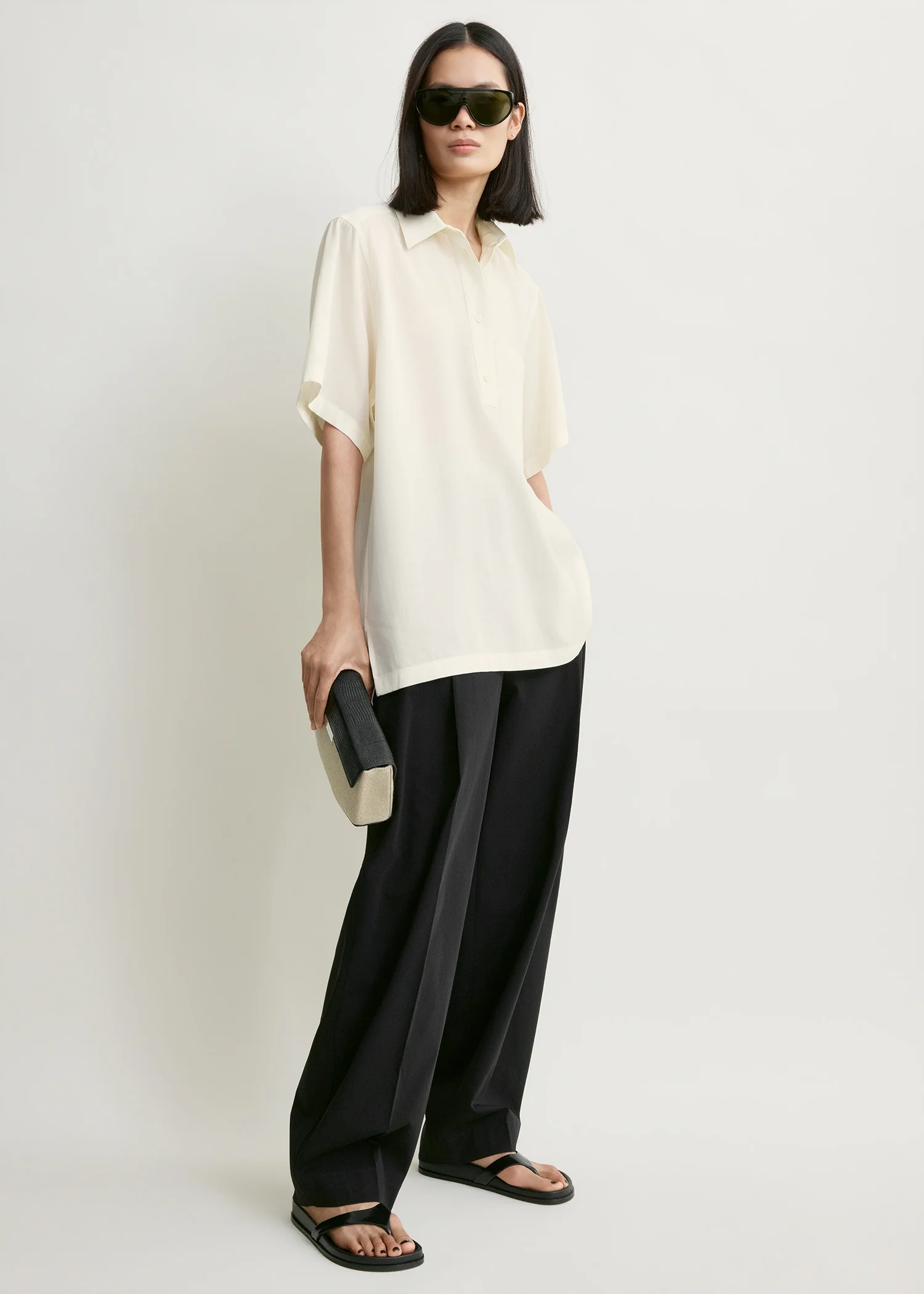 Fluid polo shirt ecru