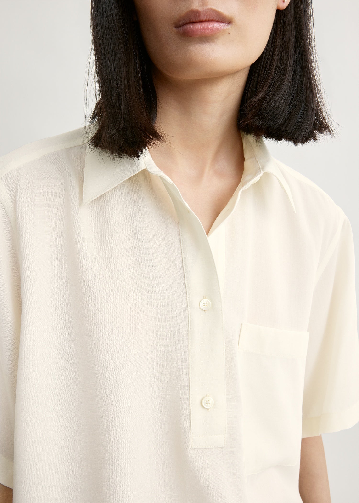Fluid polo shirt ecru - Image 5
