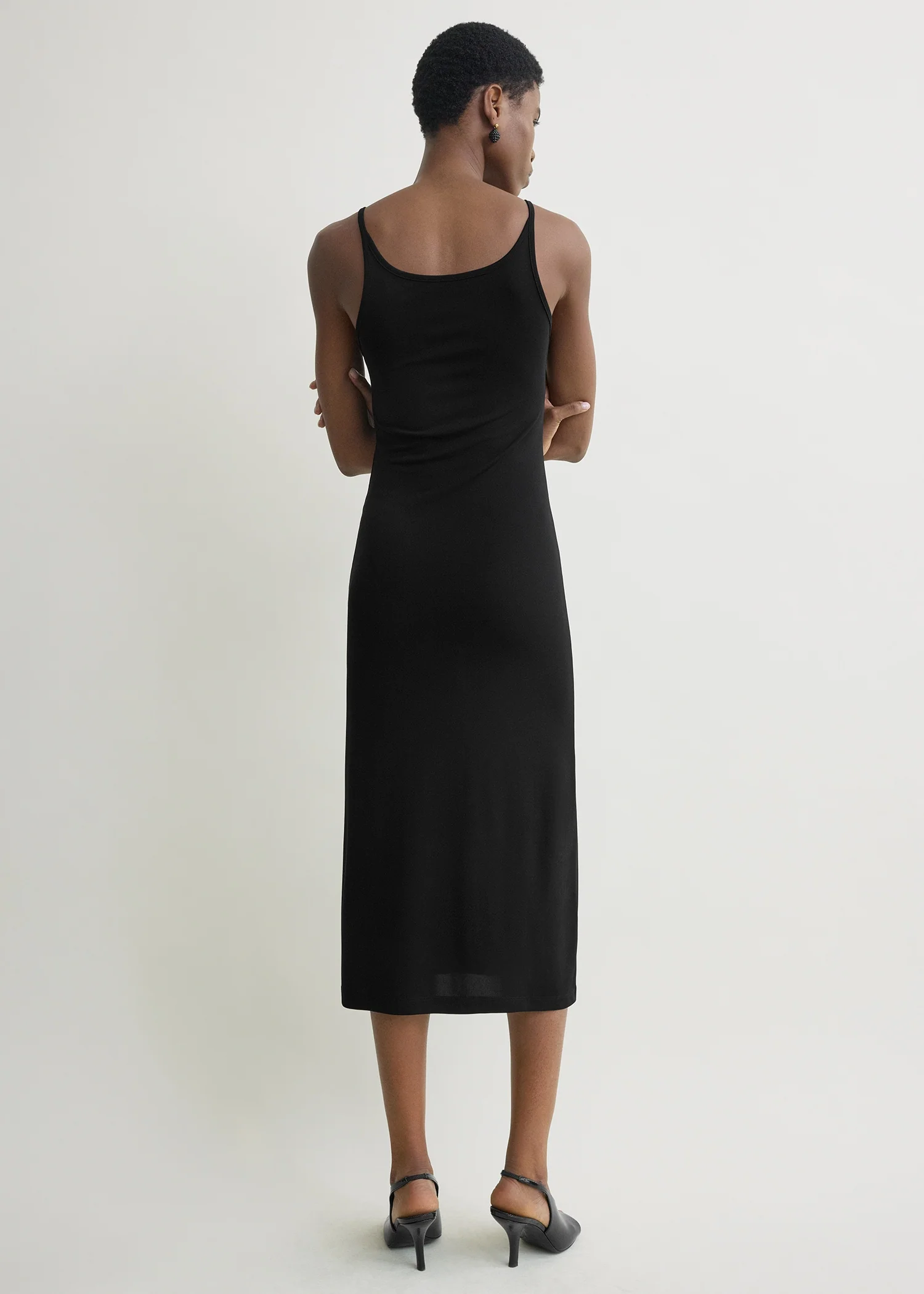 Fluid slip dress black - Image 3