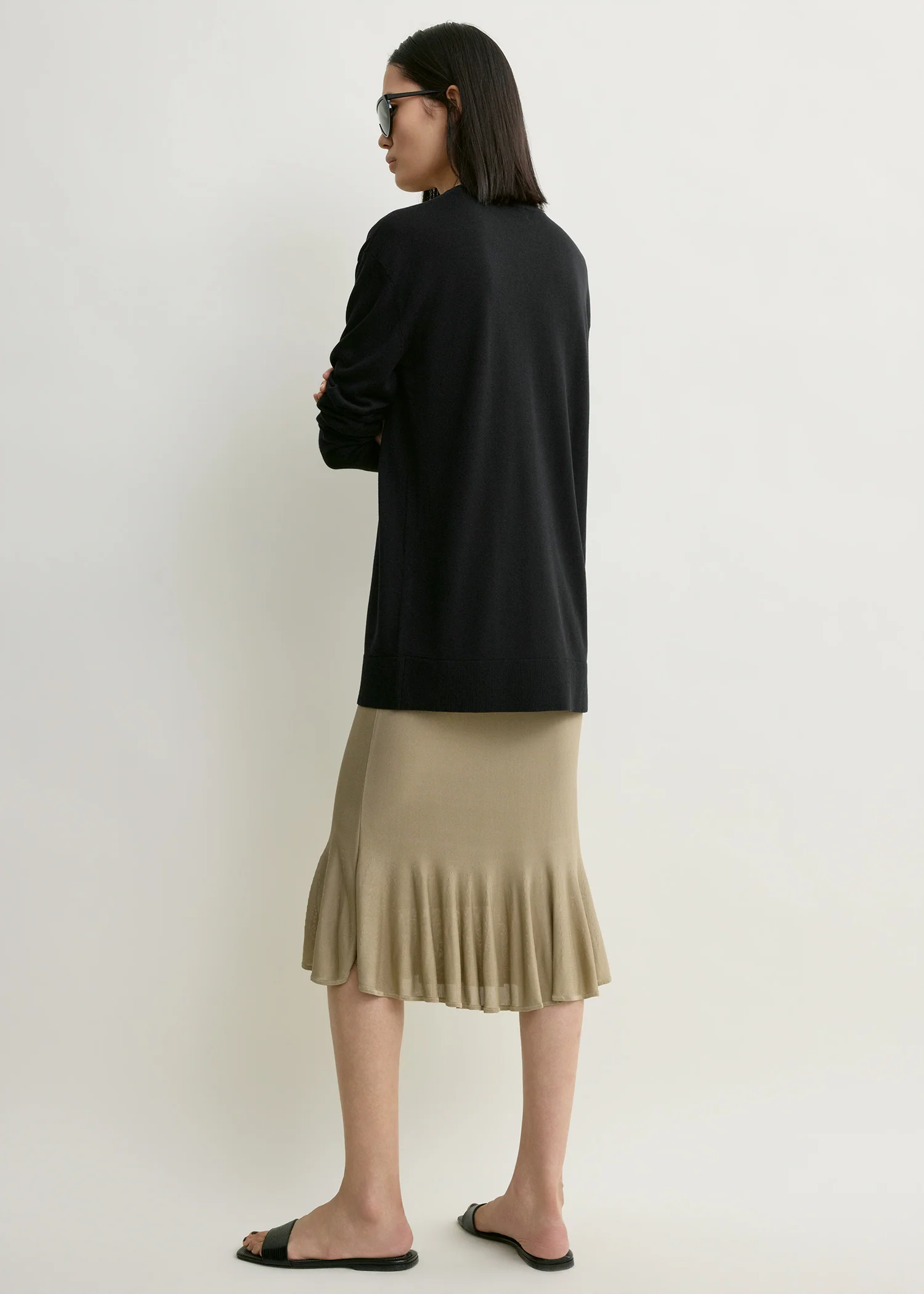 Fluted knit skirt desert - Image 3