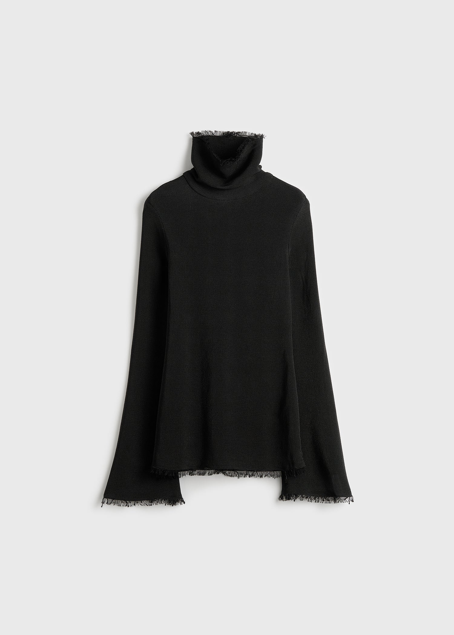 Frayed-edge slim top black - Image 6