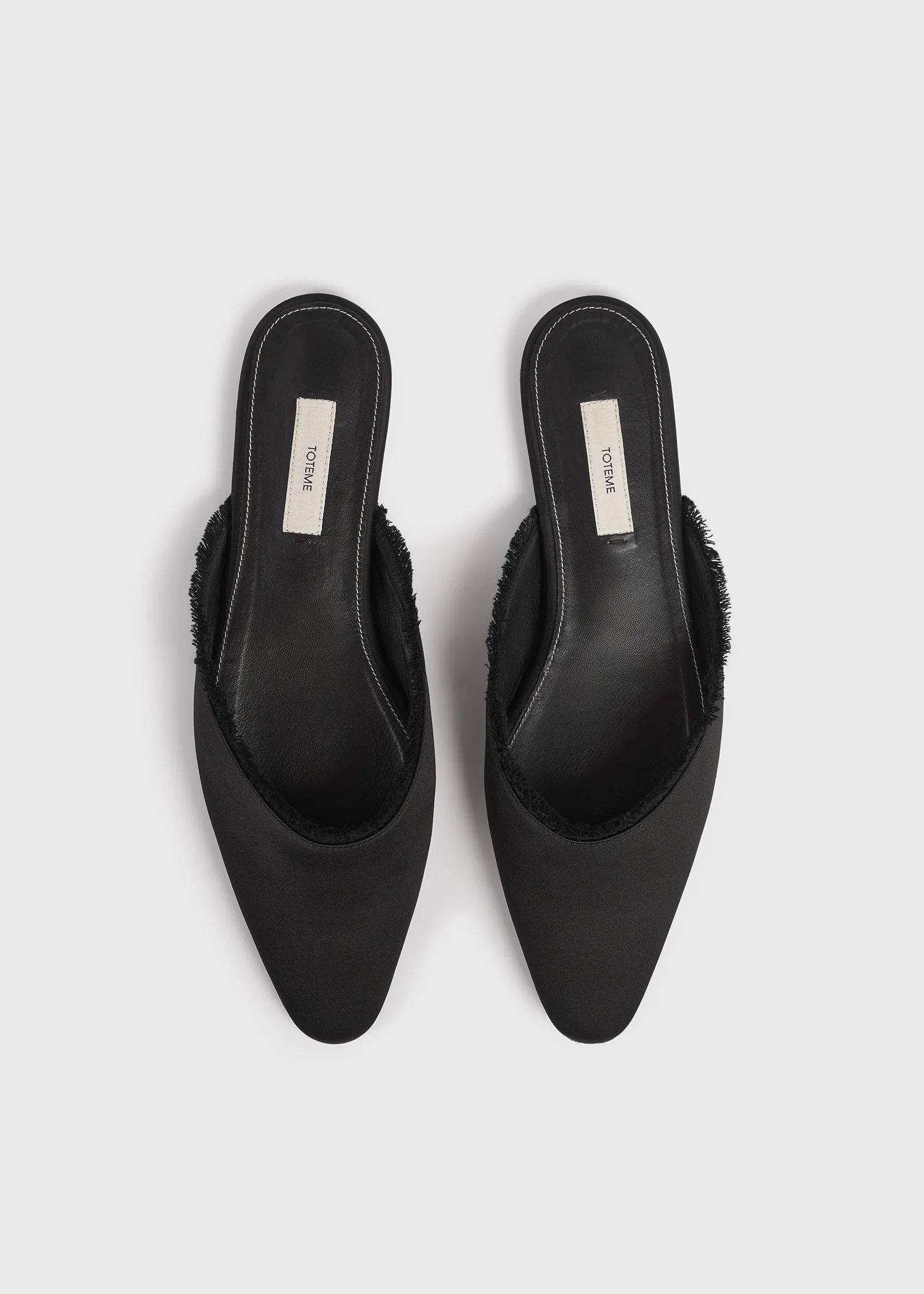 Frayed satin lounge slippers black - Image 4