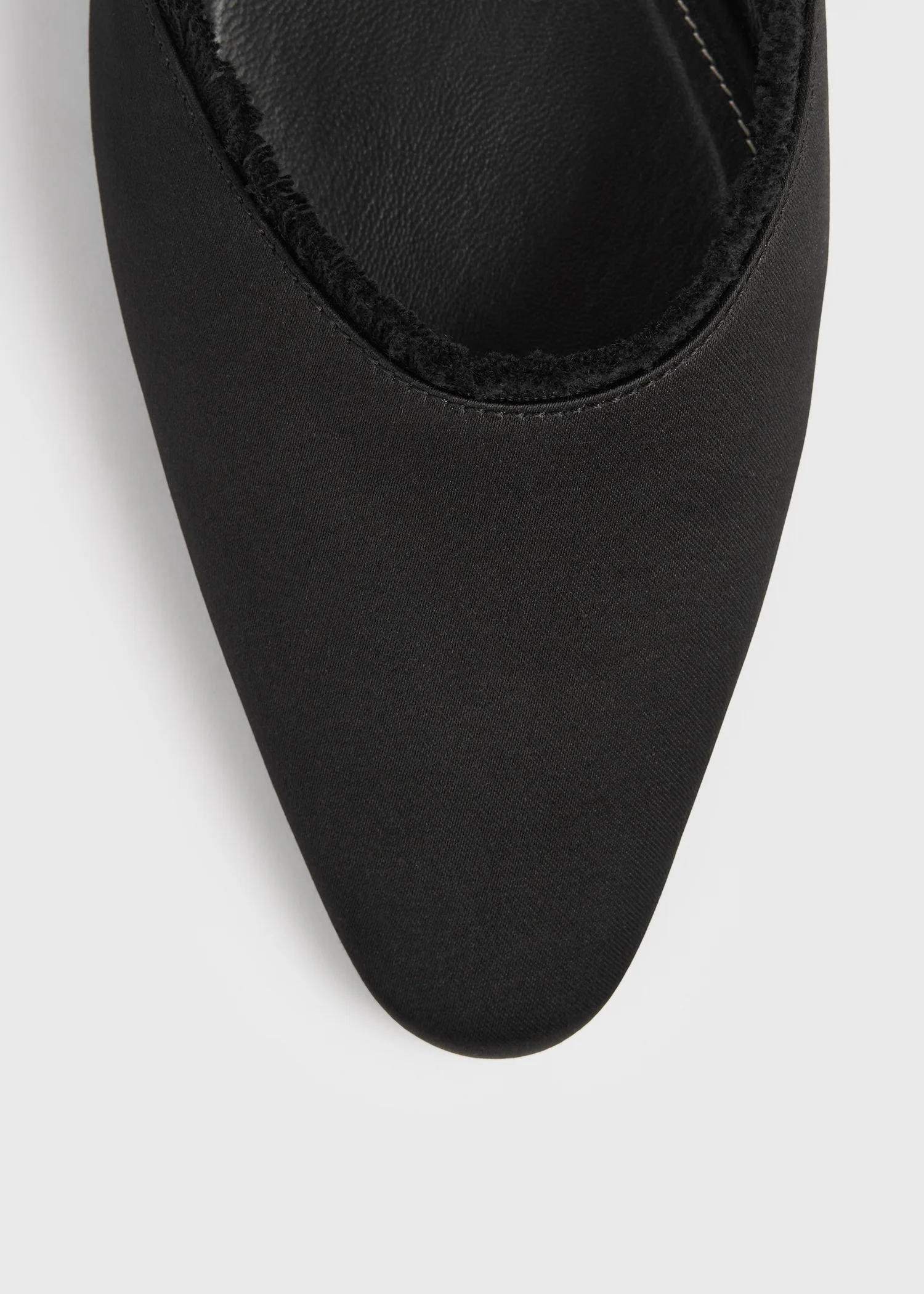 Frayed satin lounge slippers black - Image 6
