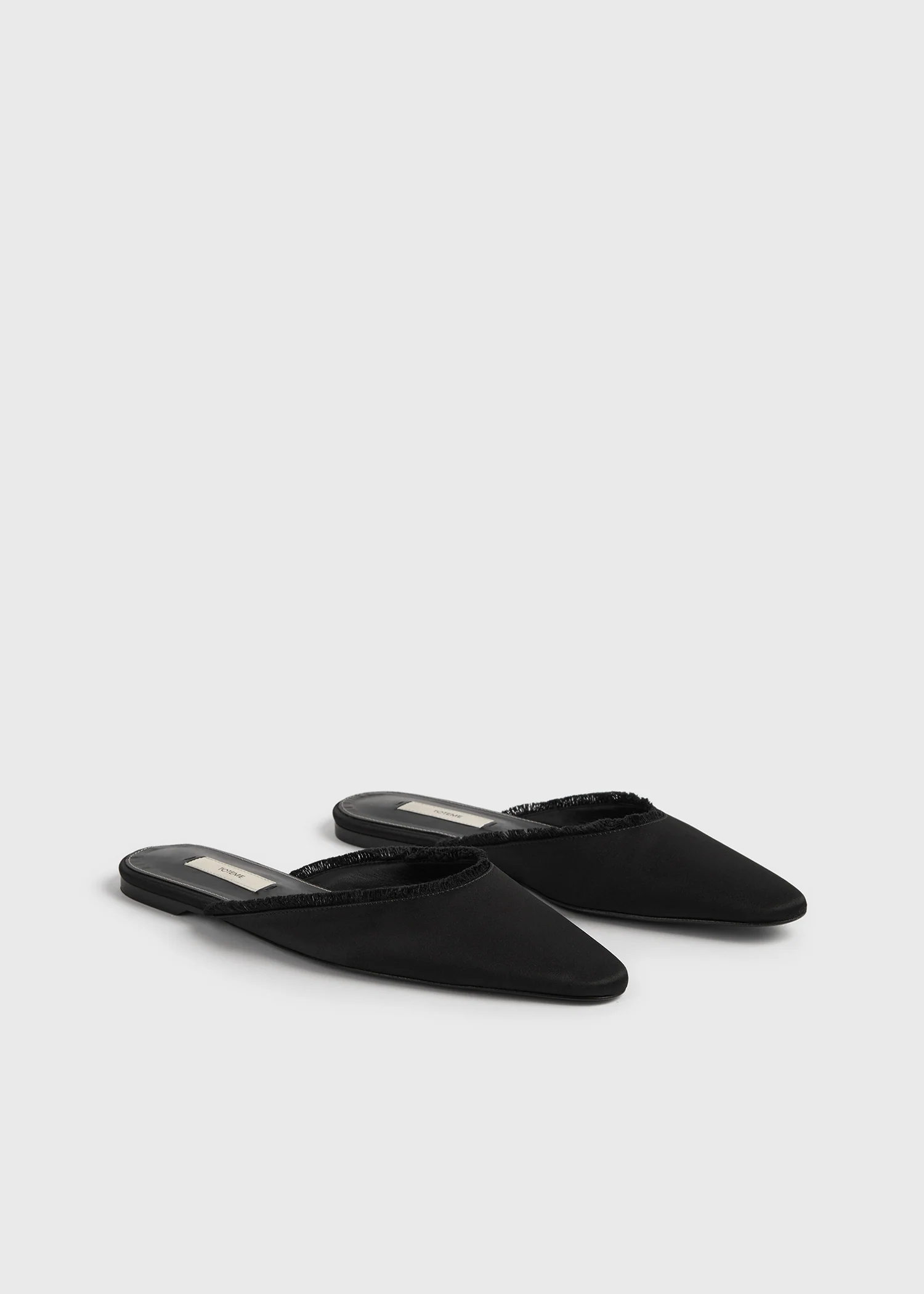 Frayed satin lounge slippers black - Image 7