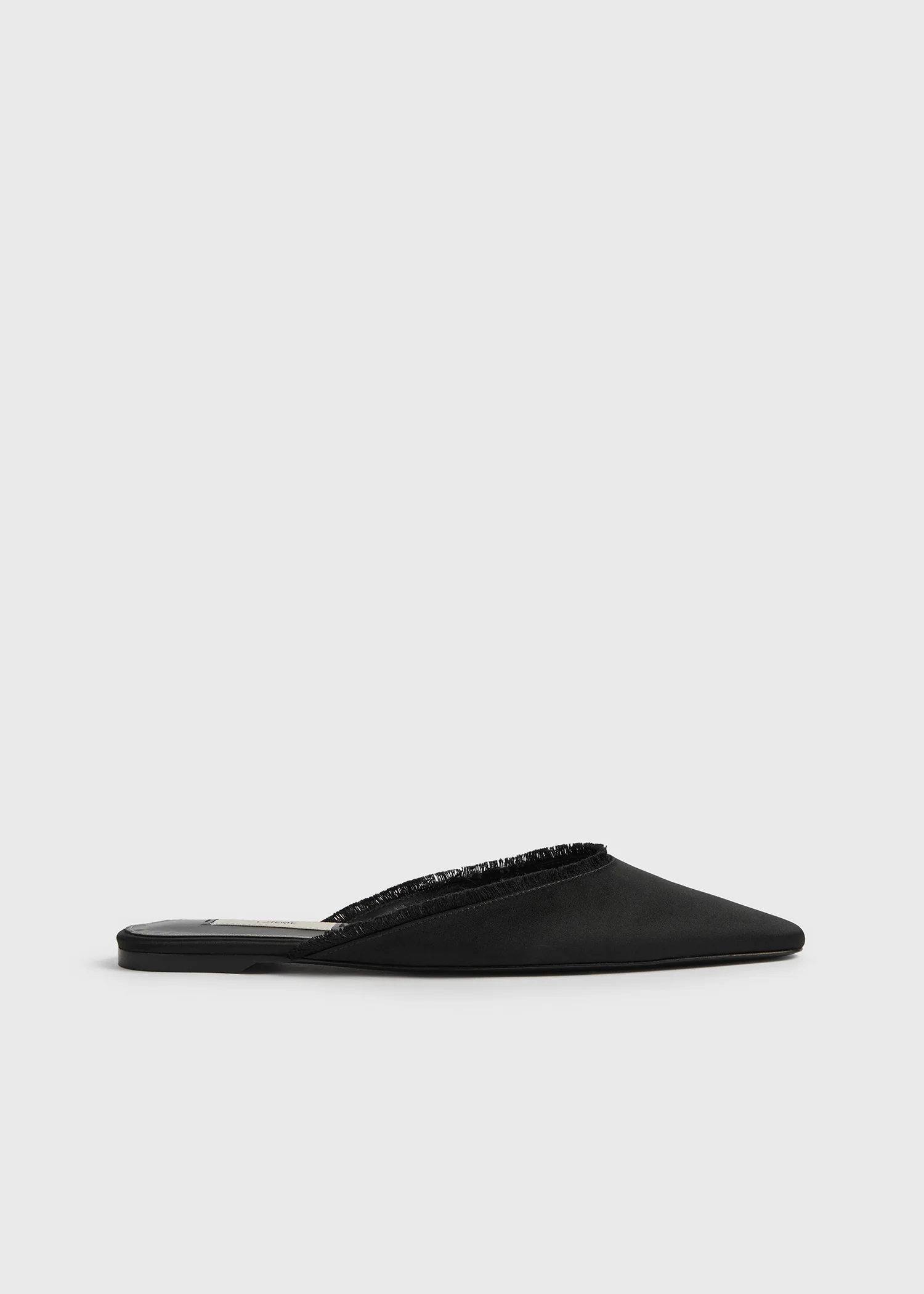 Frayed satin lounge slippers black - Image 8