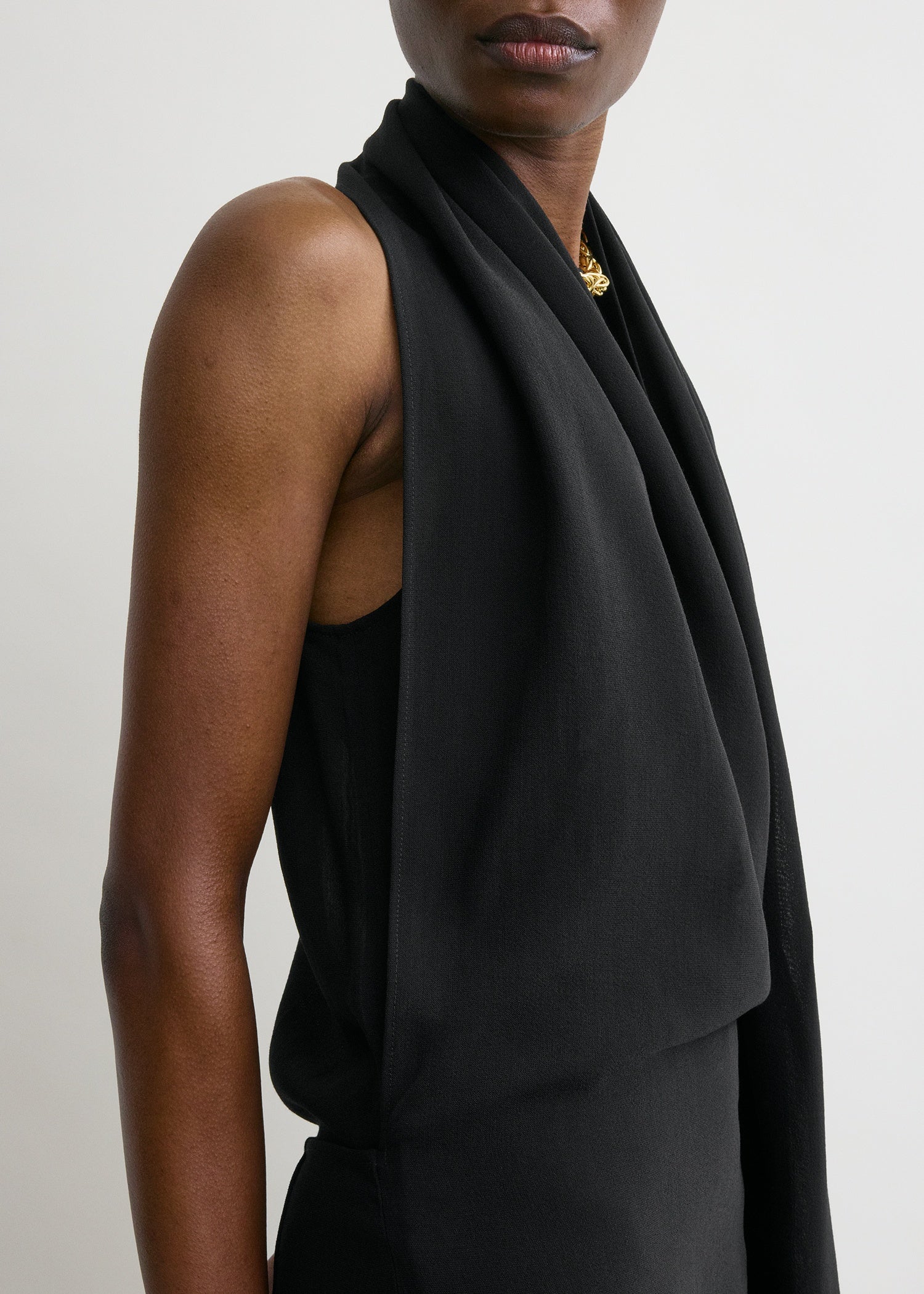 Fringed scarf dress black - Image 5