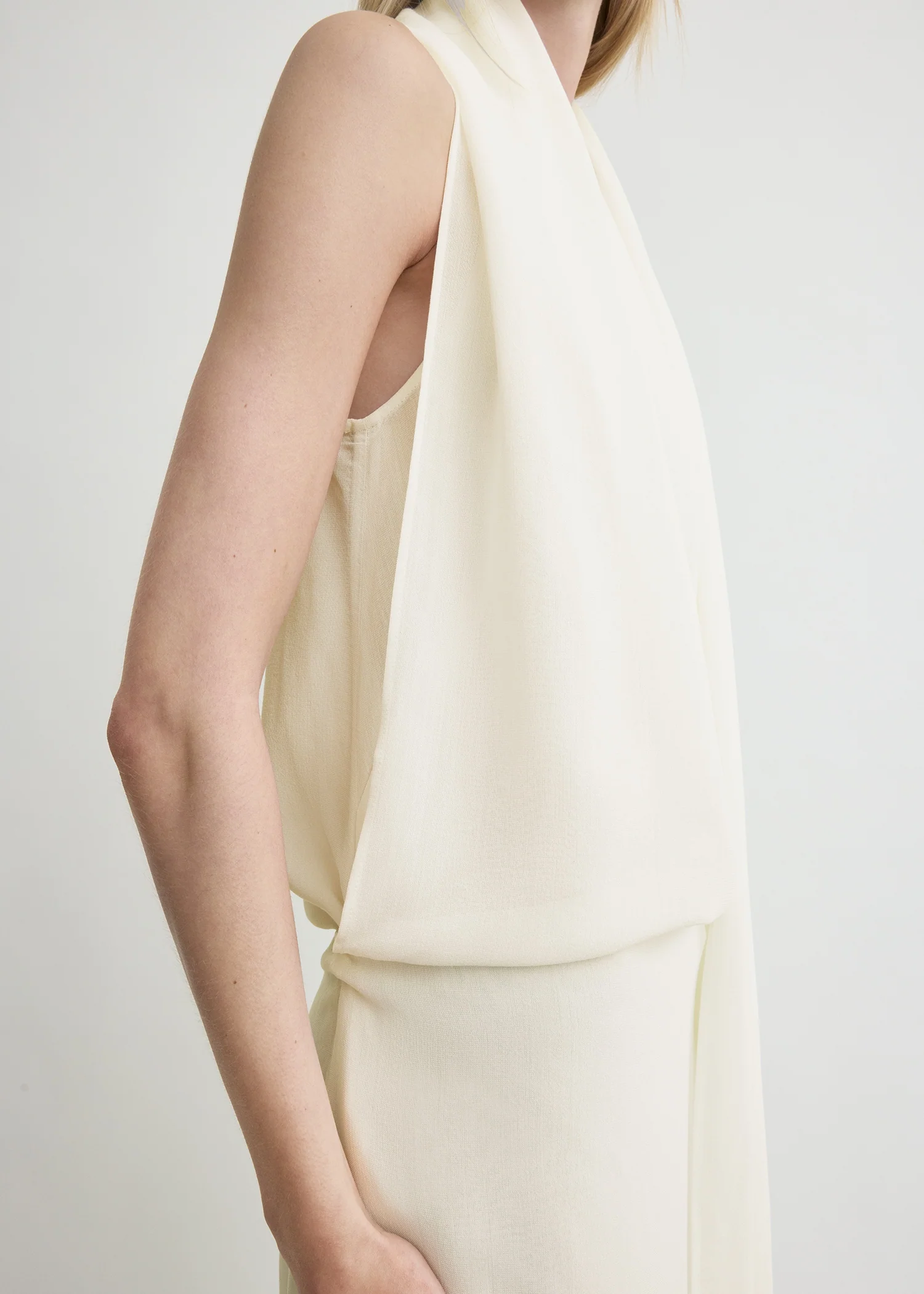 Fringed scarf dress milk - Image 5