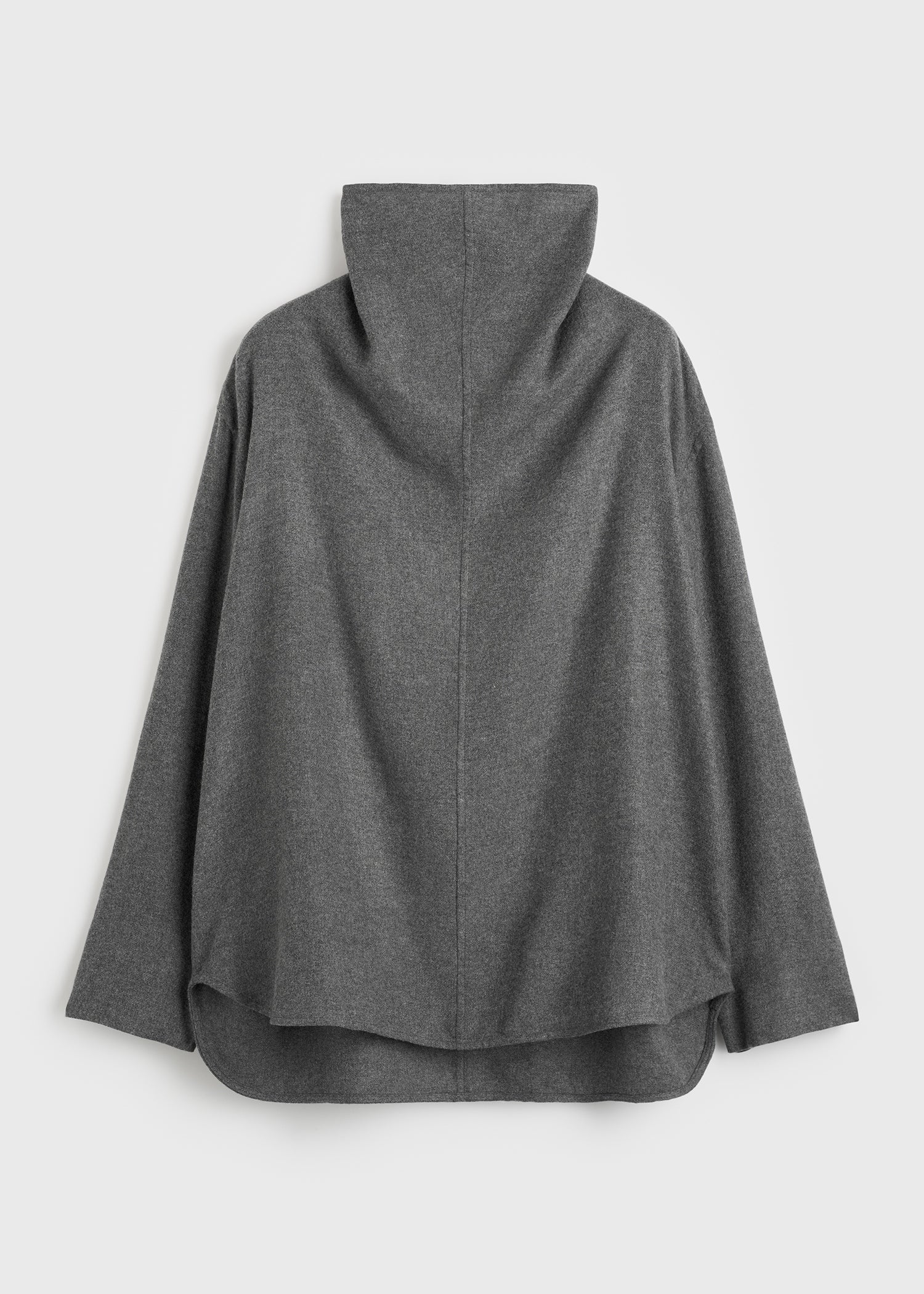 Funnel-neck flannel top grey petite - Image 5