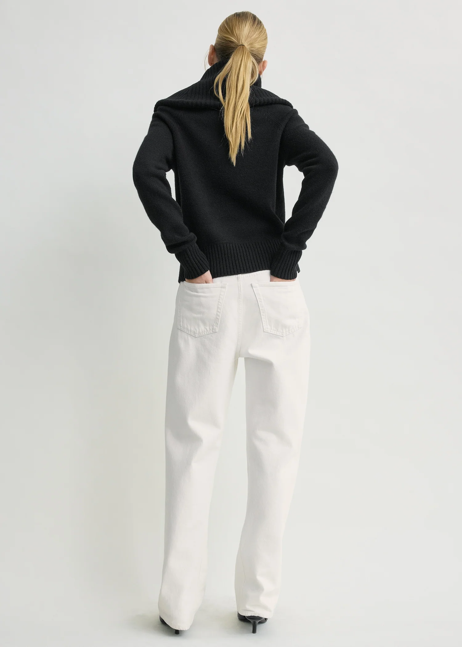 Funnel wool knit black - Image 3