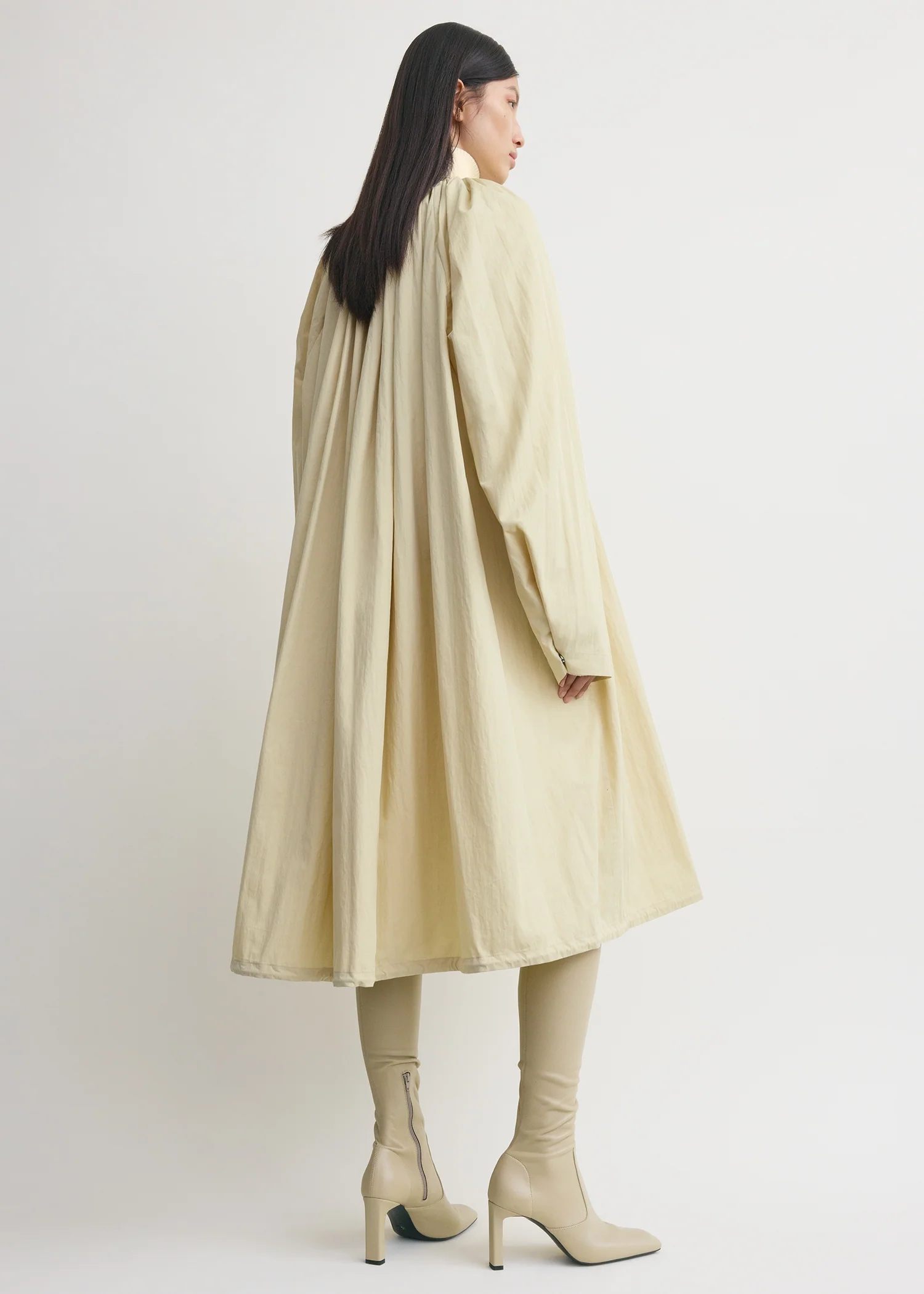 Gathered parachute coat ecru - Image 3