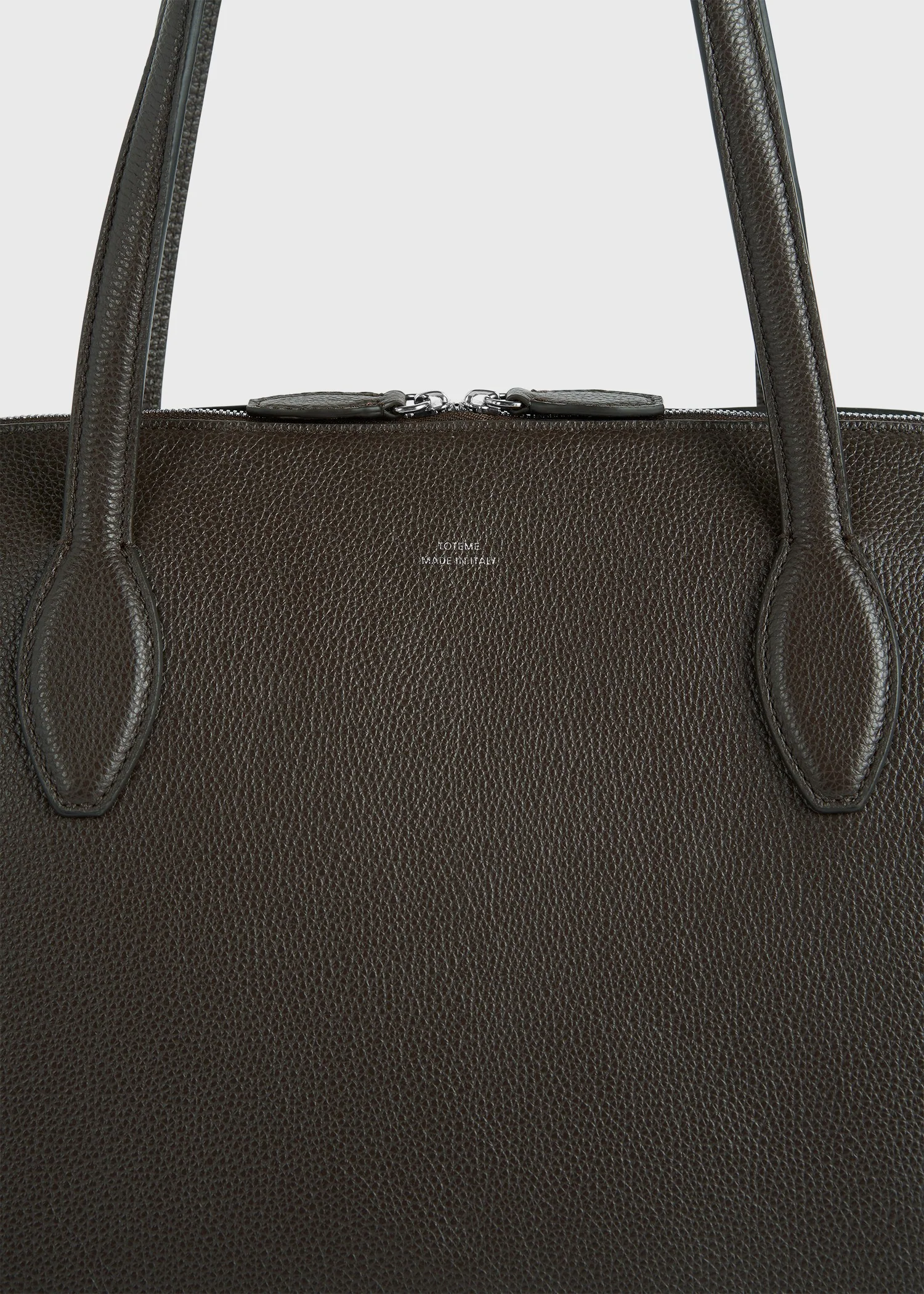 Grained-leather day tote dark chocolate - Image 5