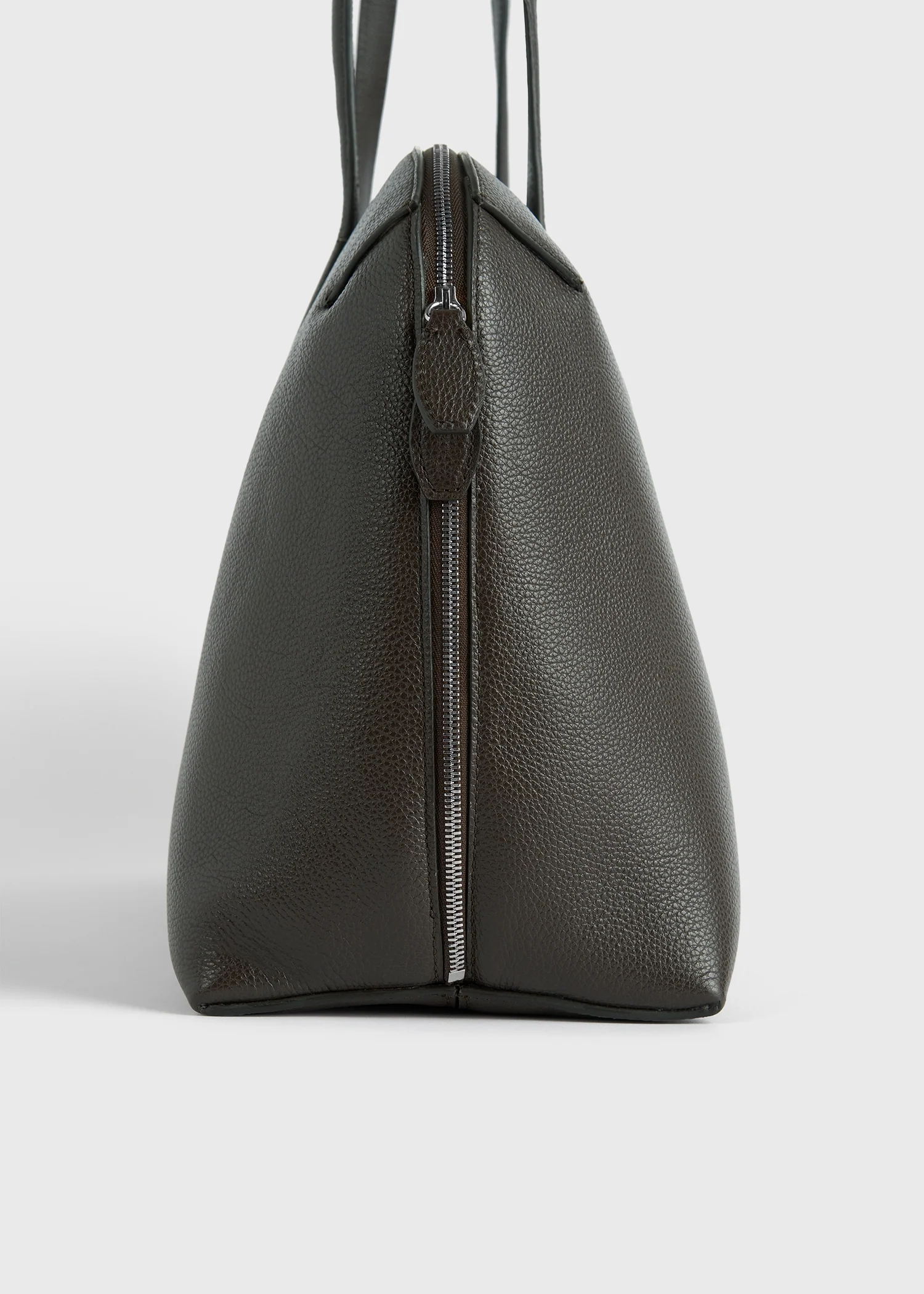 Grained-leather day tote dark chocolate - Image 6