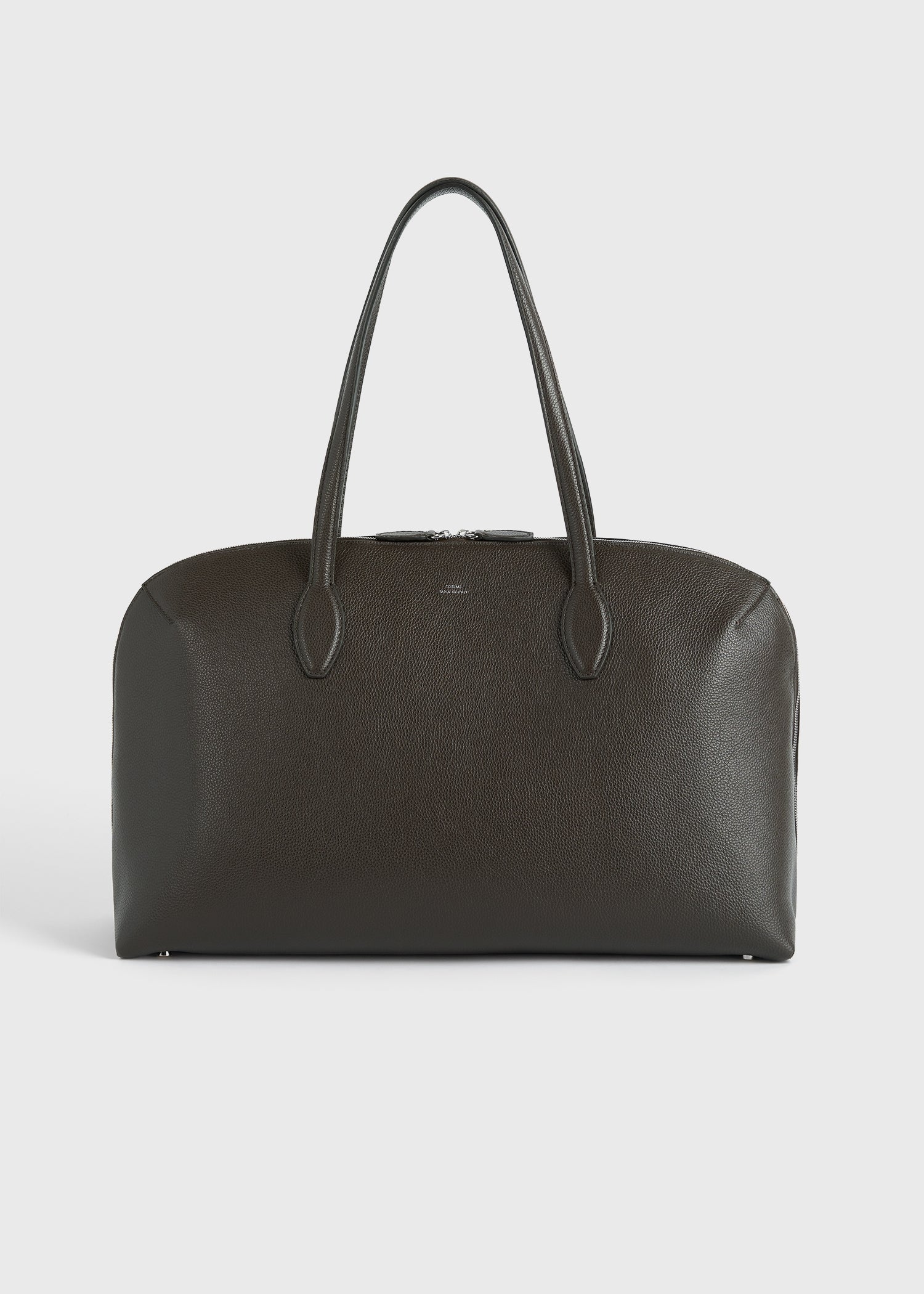 Grained-leather day tote dark chocolate - Image 9
