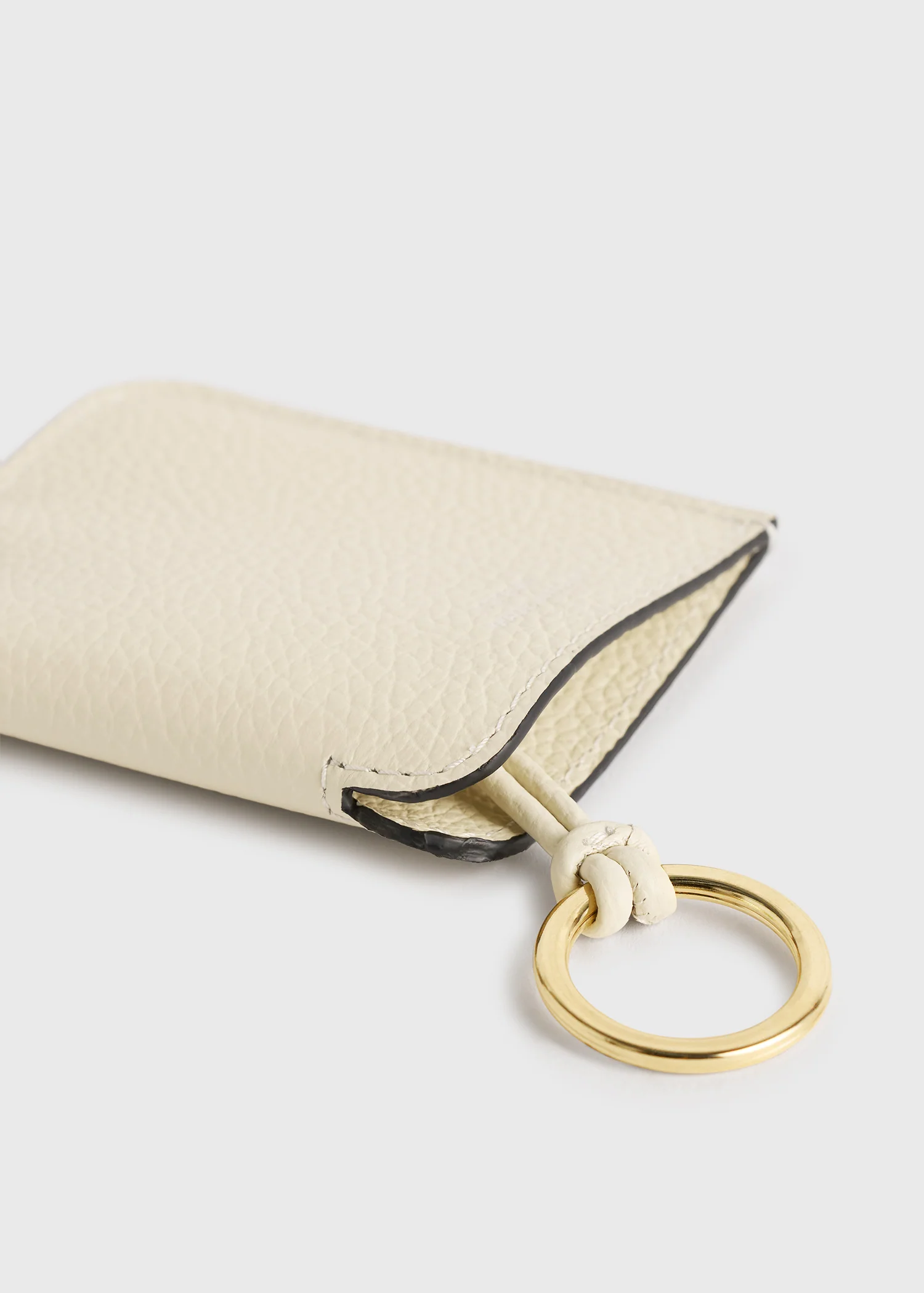 Grained-leather keyring milk - Image 3